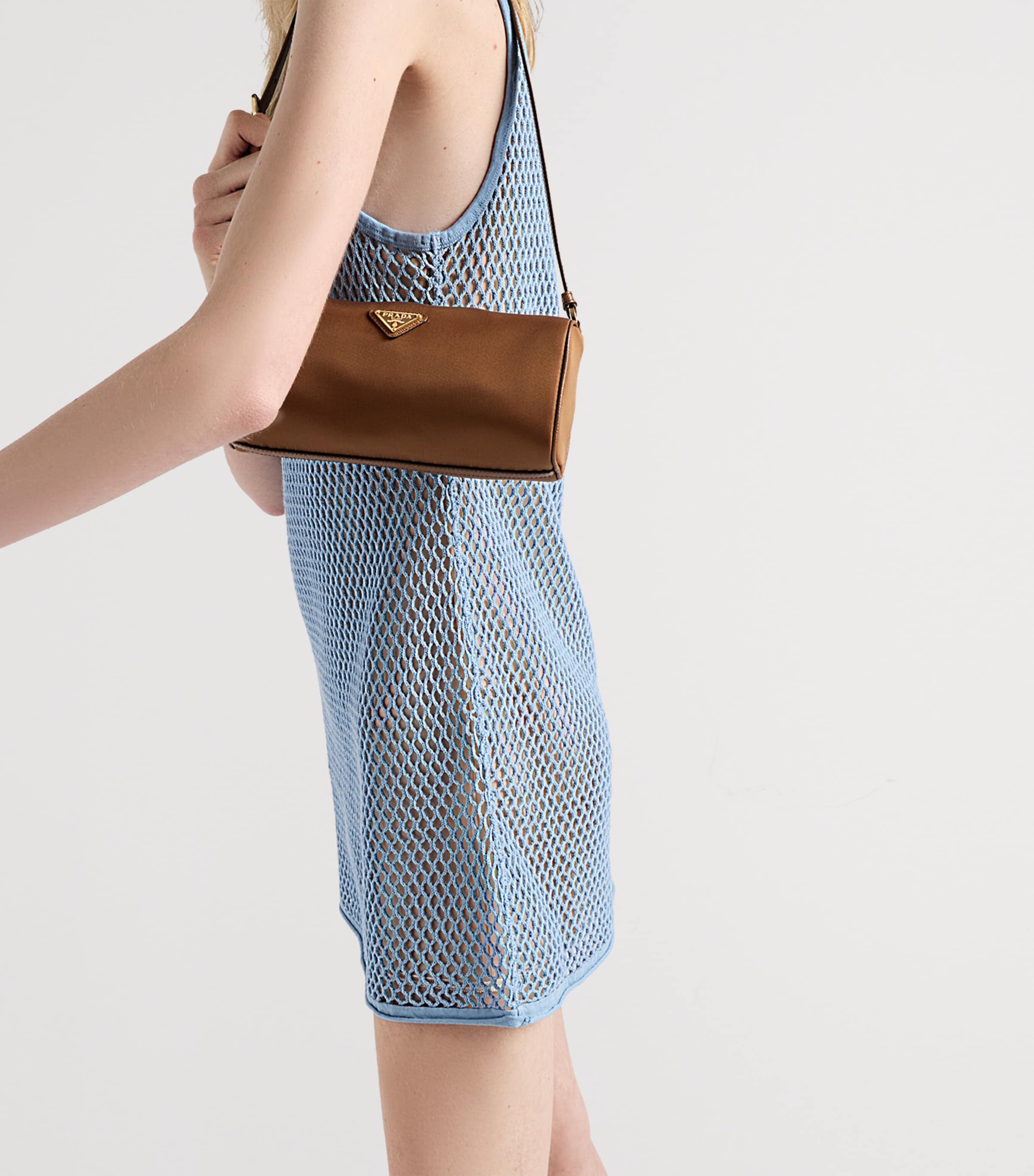 ワンピース PRADA Camel Cotton Mini Dress Natural Sablé mini-dress | PRADA