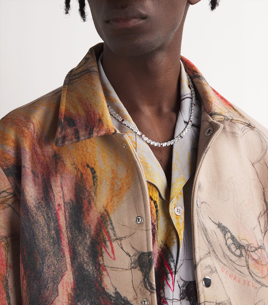 Sterling Silver Chain Necklace WHITE / BLOOD Image 2