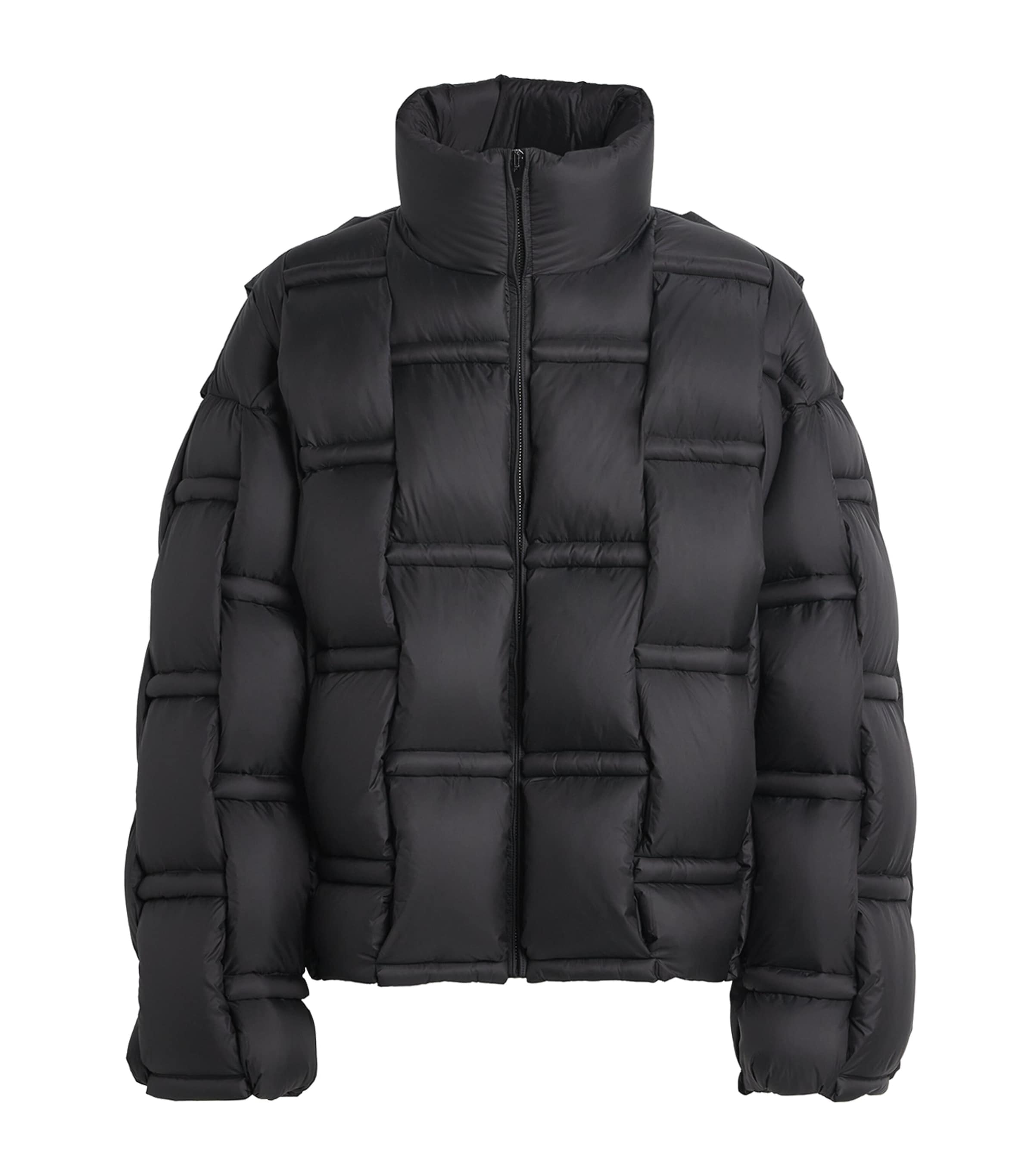 3D Down-Filled Angular Puffer Jacket 02 BLACK Image 1