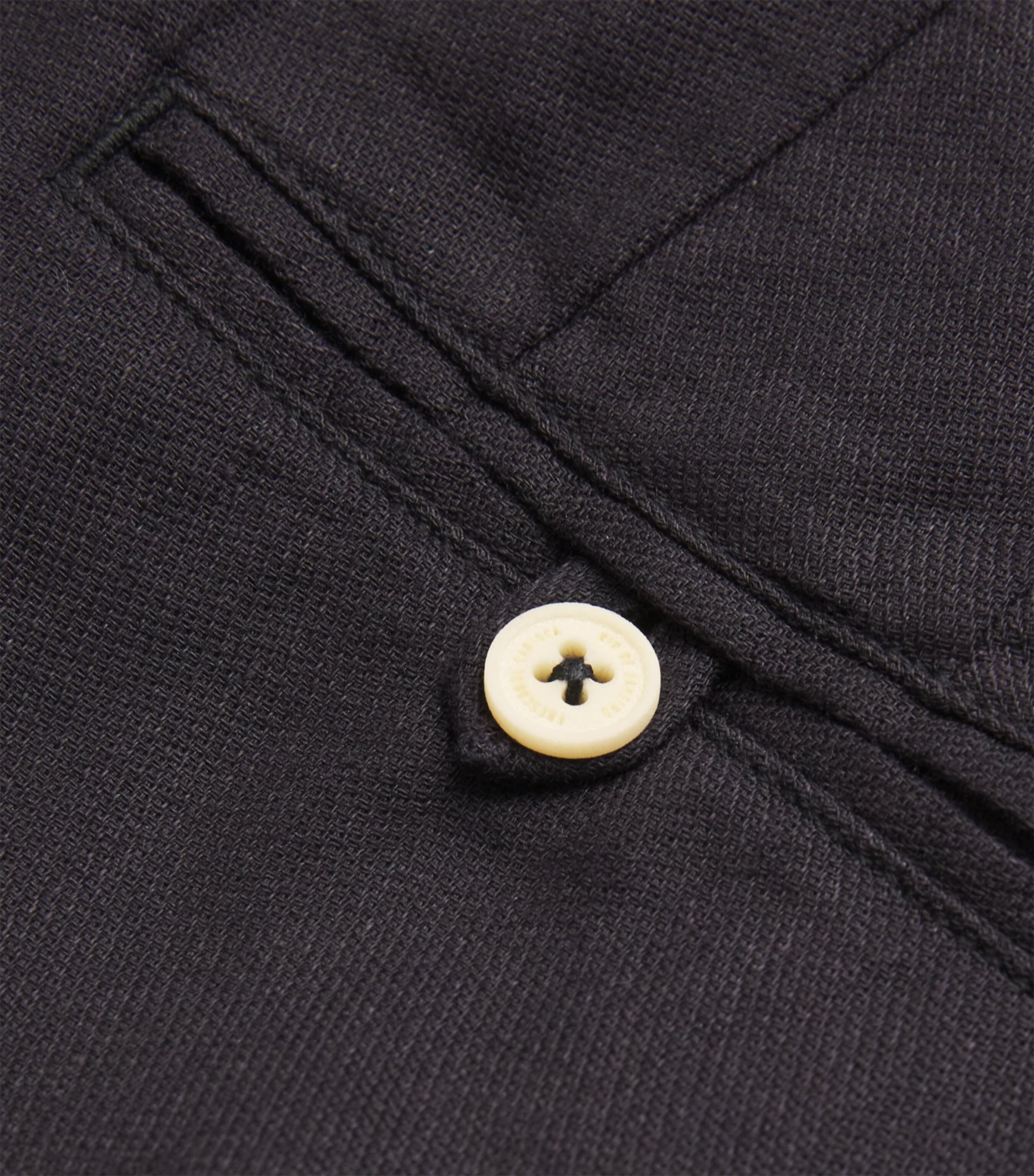 Linen-Cotton Oscar Slim Trousers BLACK Image 5