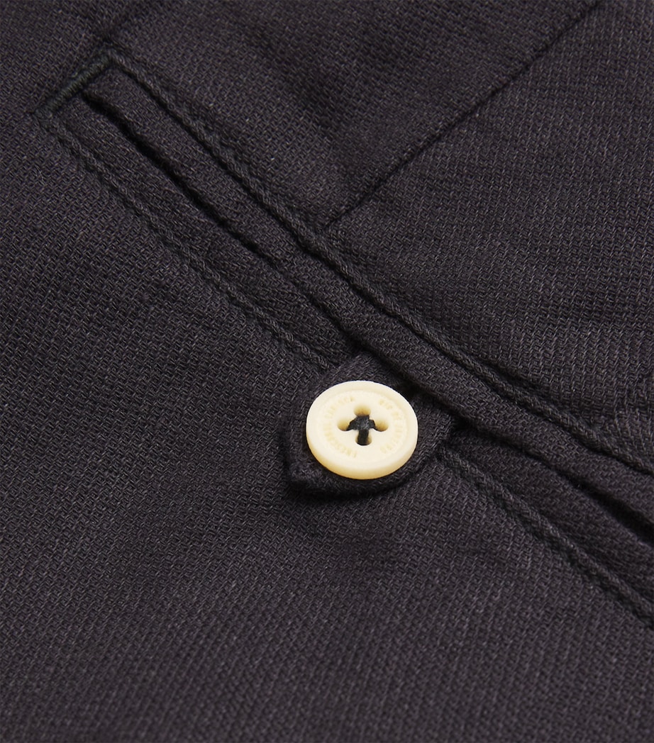 Linen-Cotton Oscar Slim Trousers BLACK Image 5