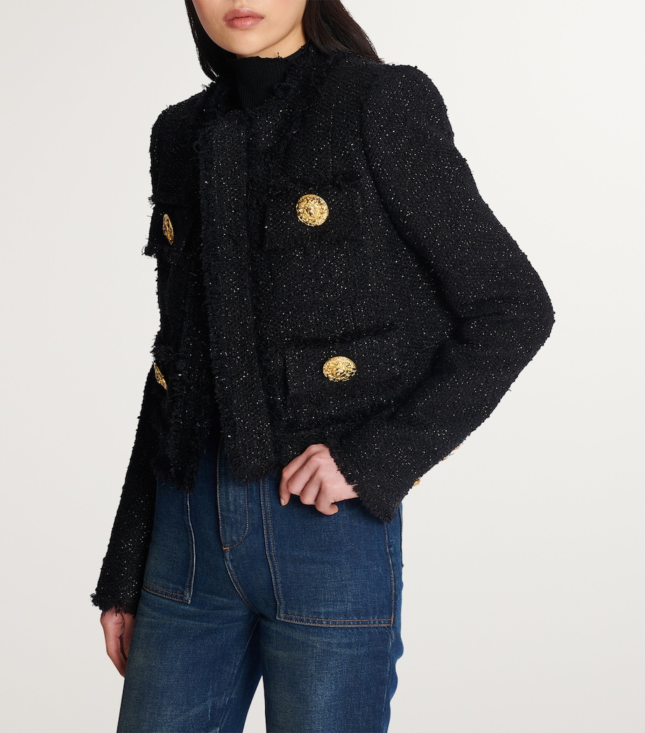 Tweed Cropped Jacket NOIR Image 8