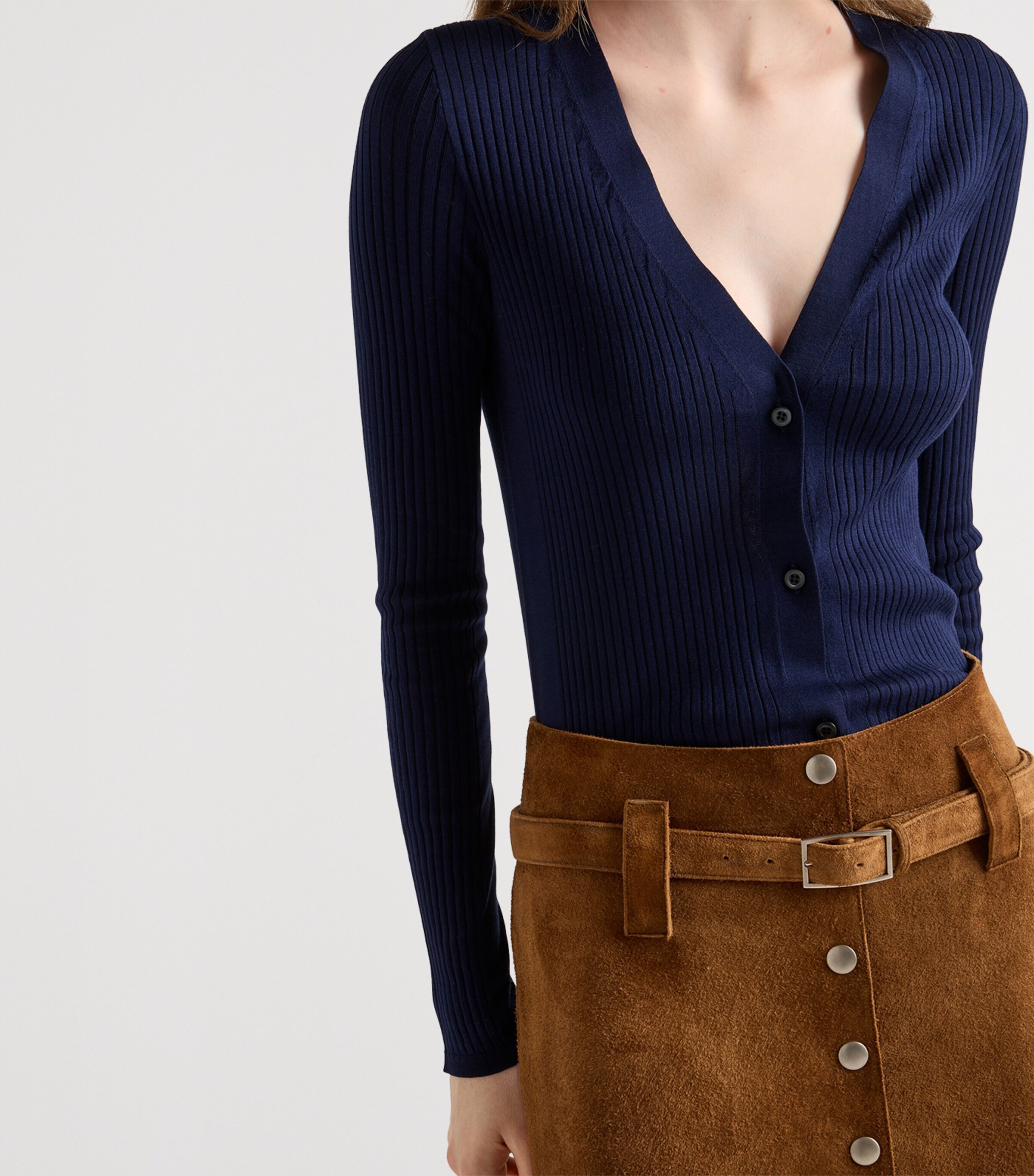 Cotton Slim-Fit Cardigan F0008 Image 4