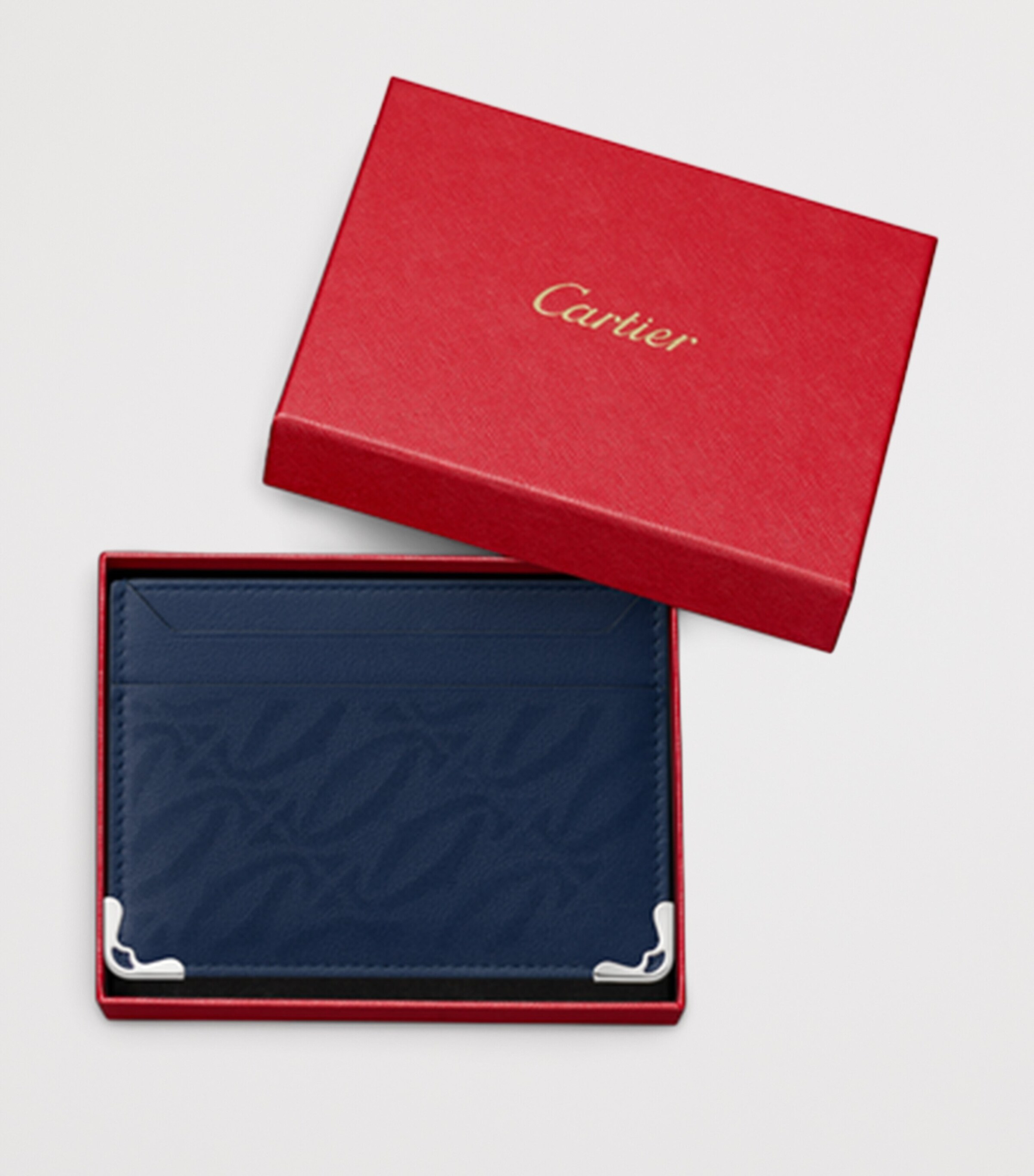Leather Must de Cartier Double Card Holder NAVY BLUE Image 5