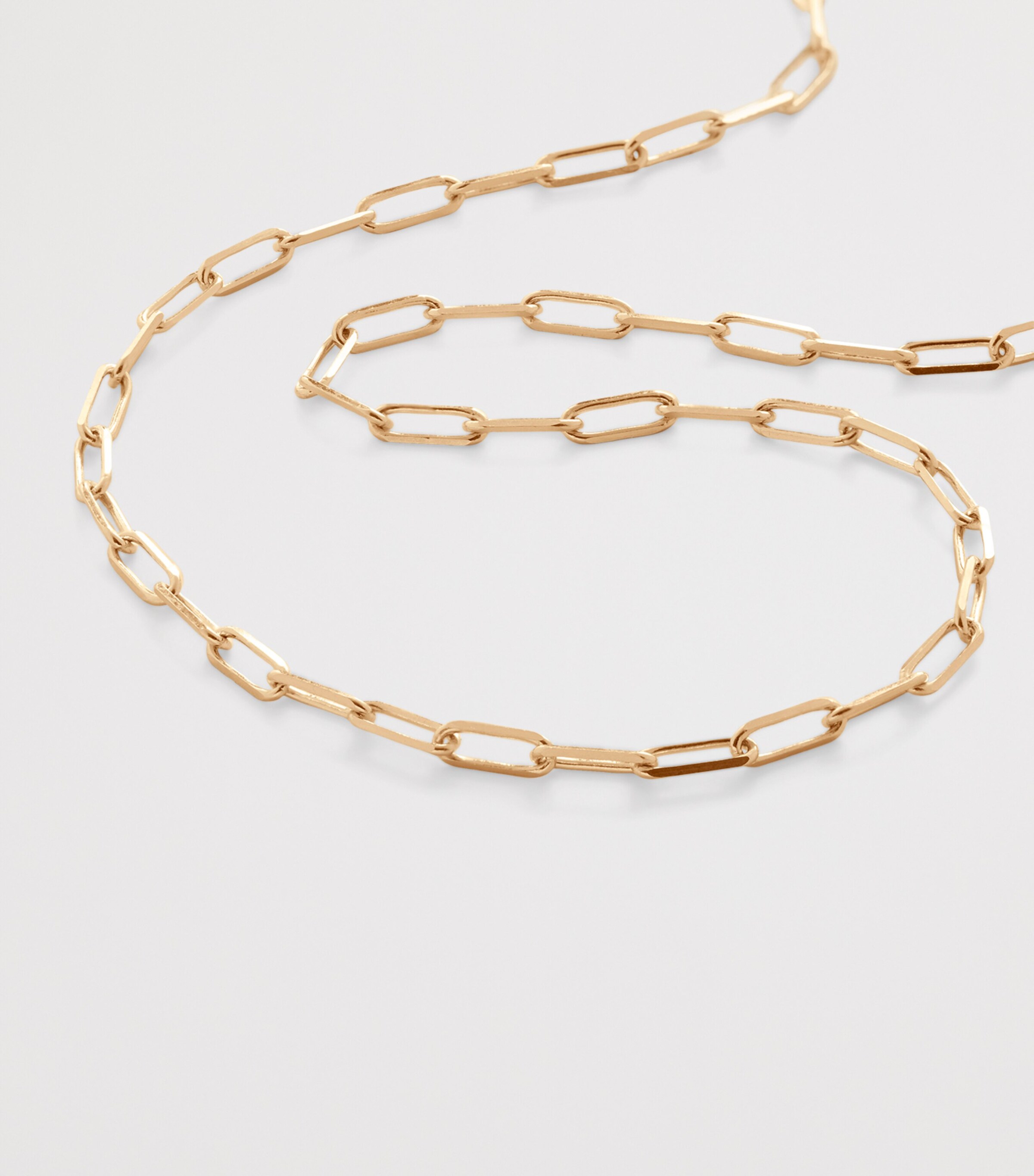 Monica Vinader Mini Yellow Gold Paperclip Chain Necklace Solid Gold Image 2