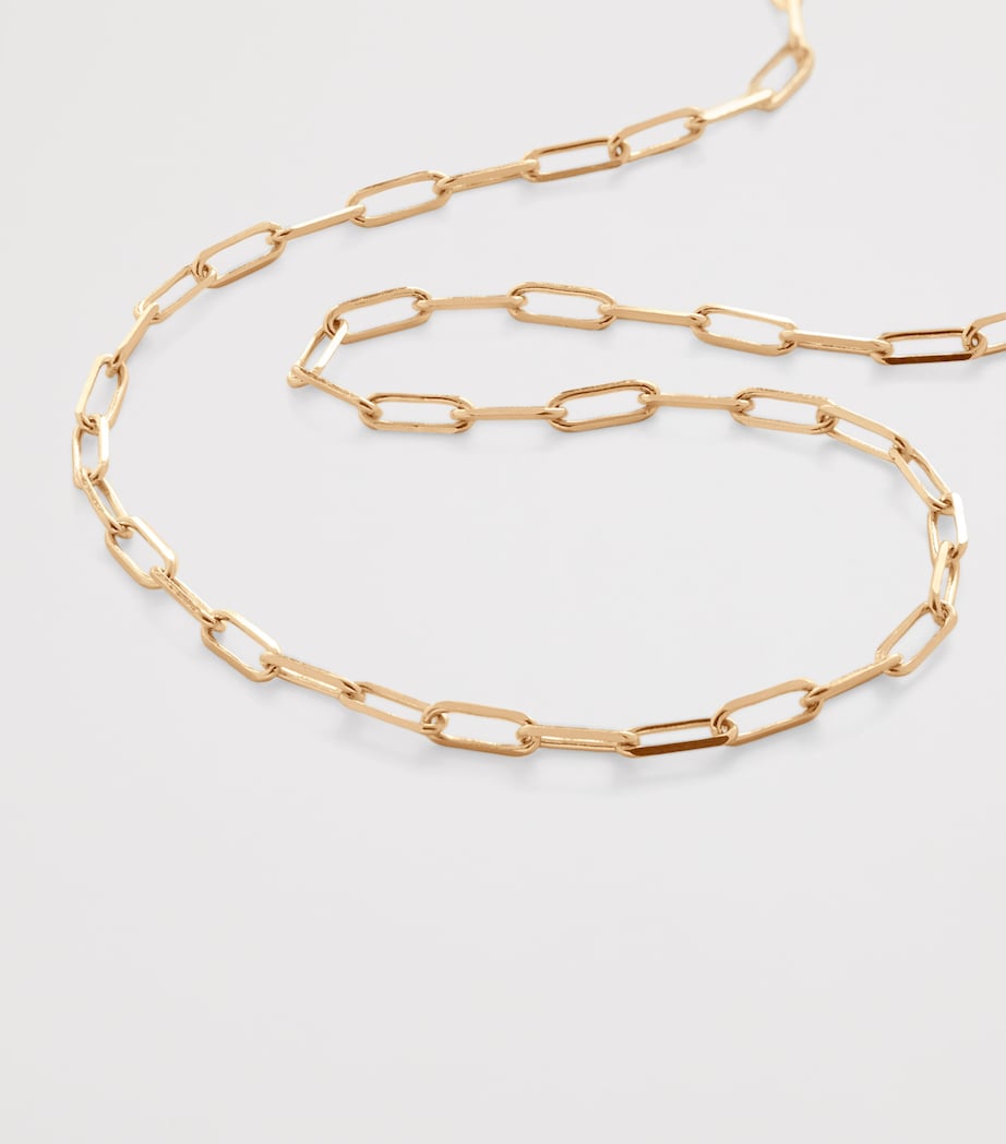 Mini Yellow Gold Paperclip Chain Necklace 14K SOLID GOLD Image 2