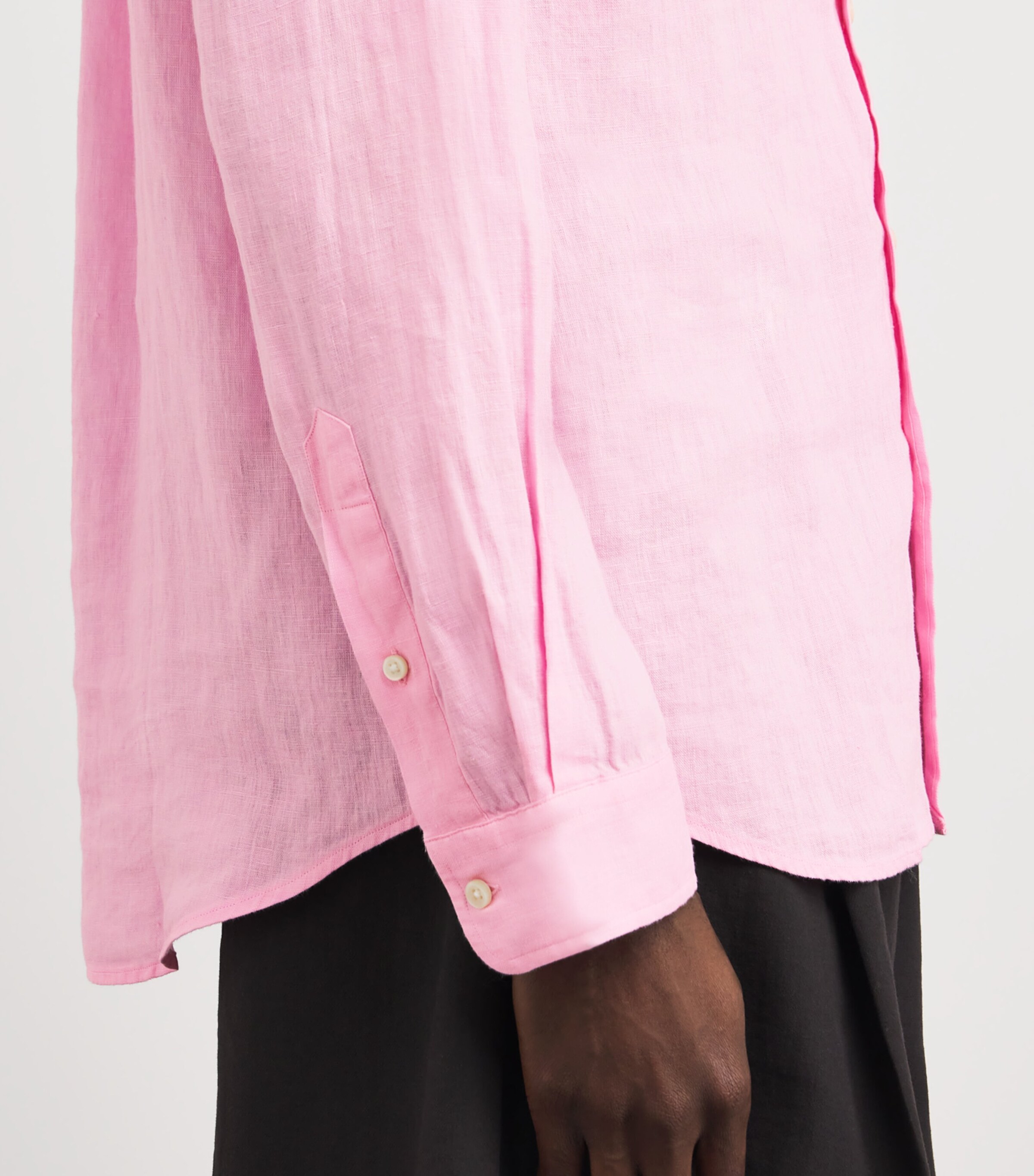 Polo Ralph Lauren Mens Linen Custom Fit Shirt Pink Image 6