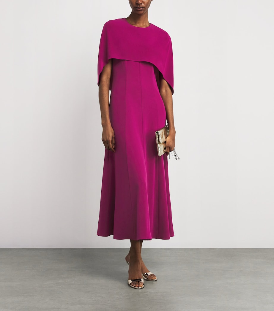Satin Crepe Midi Dress DARK PINK Image 2