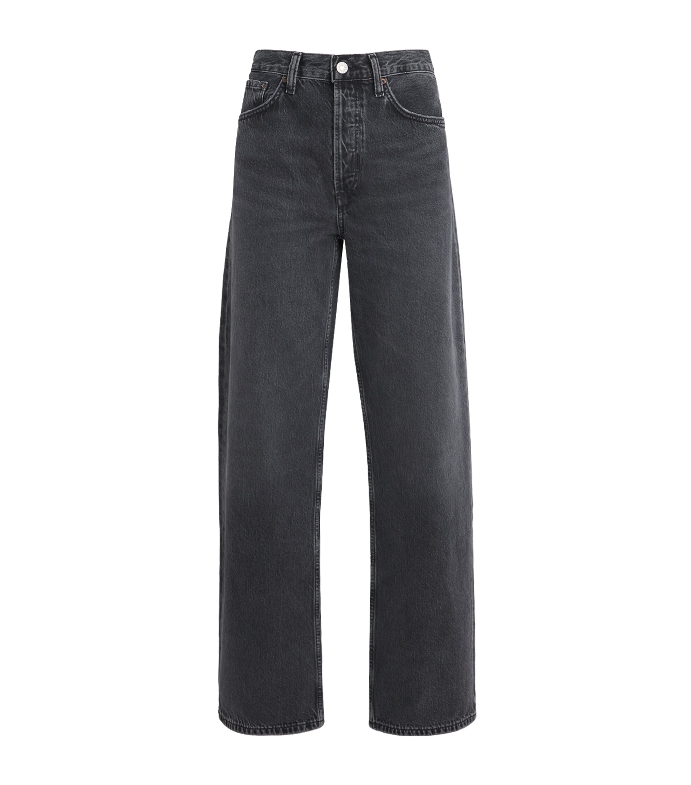 Agolde Arc Bow-leg Jeans In Black