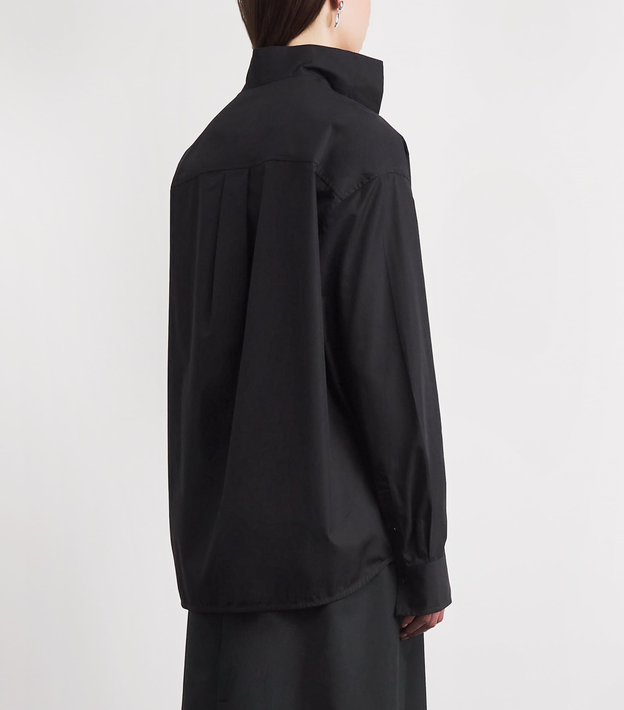 Toteme Womens Cotton Poplin Sharp Shirt Black Image 5