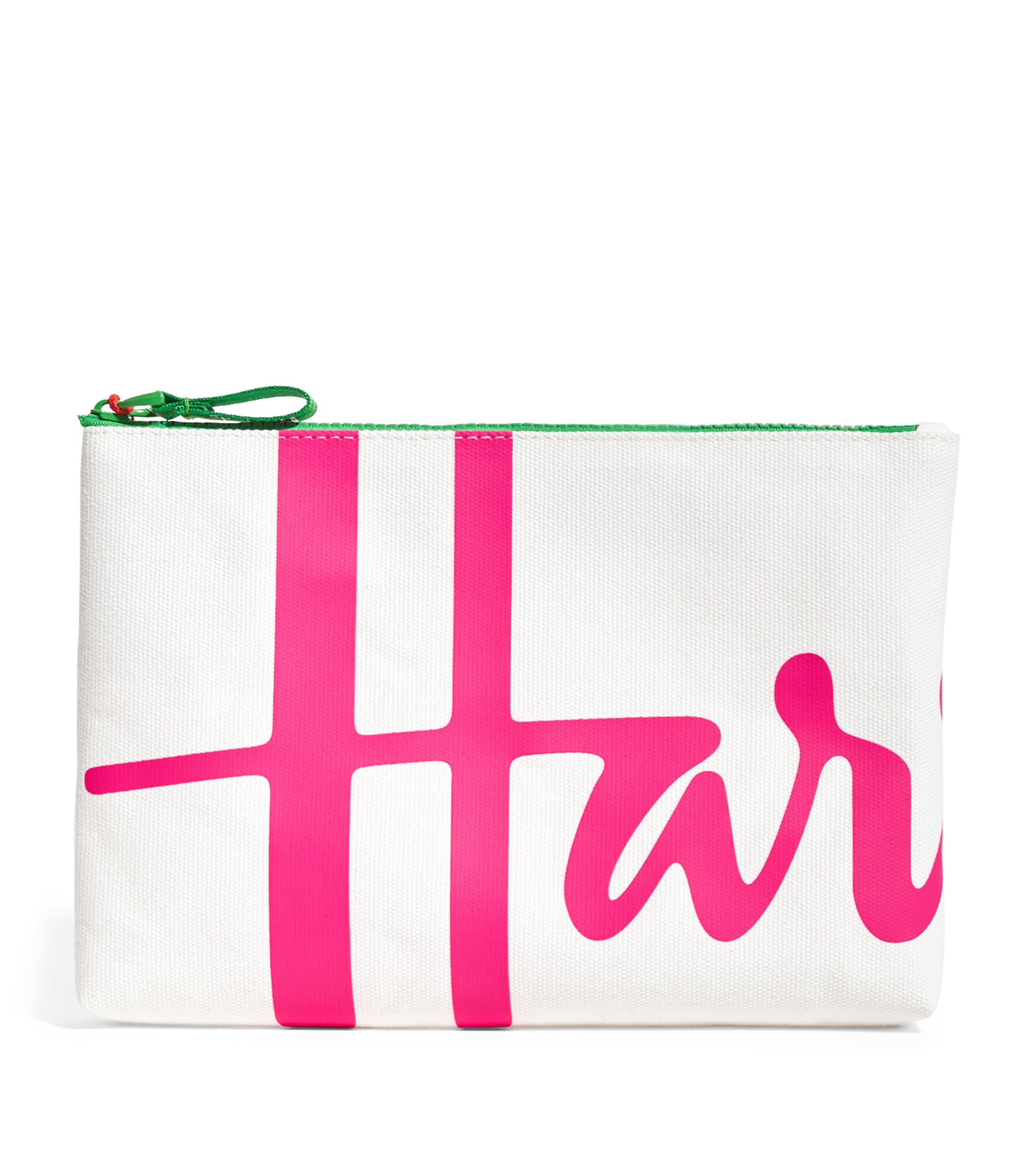 HARRODS MEDIUM COTTON LOGO POUCH 