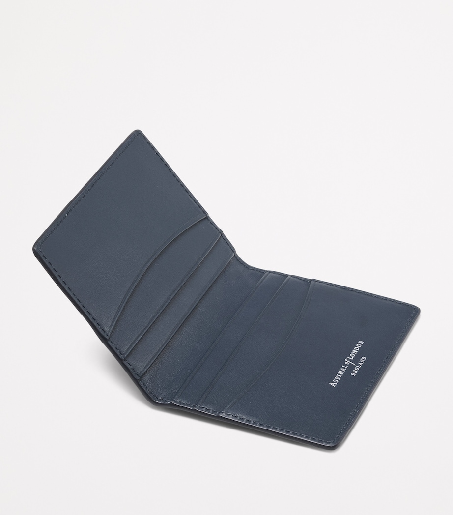 Woven Leather Card Case NAVY Image 3