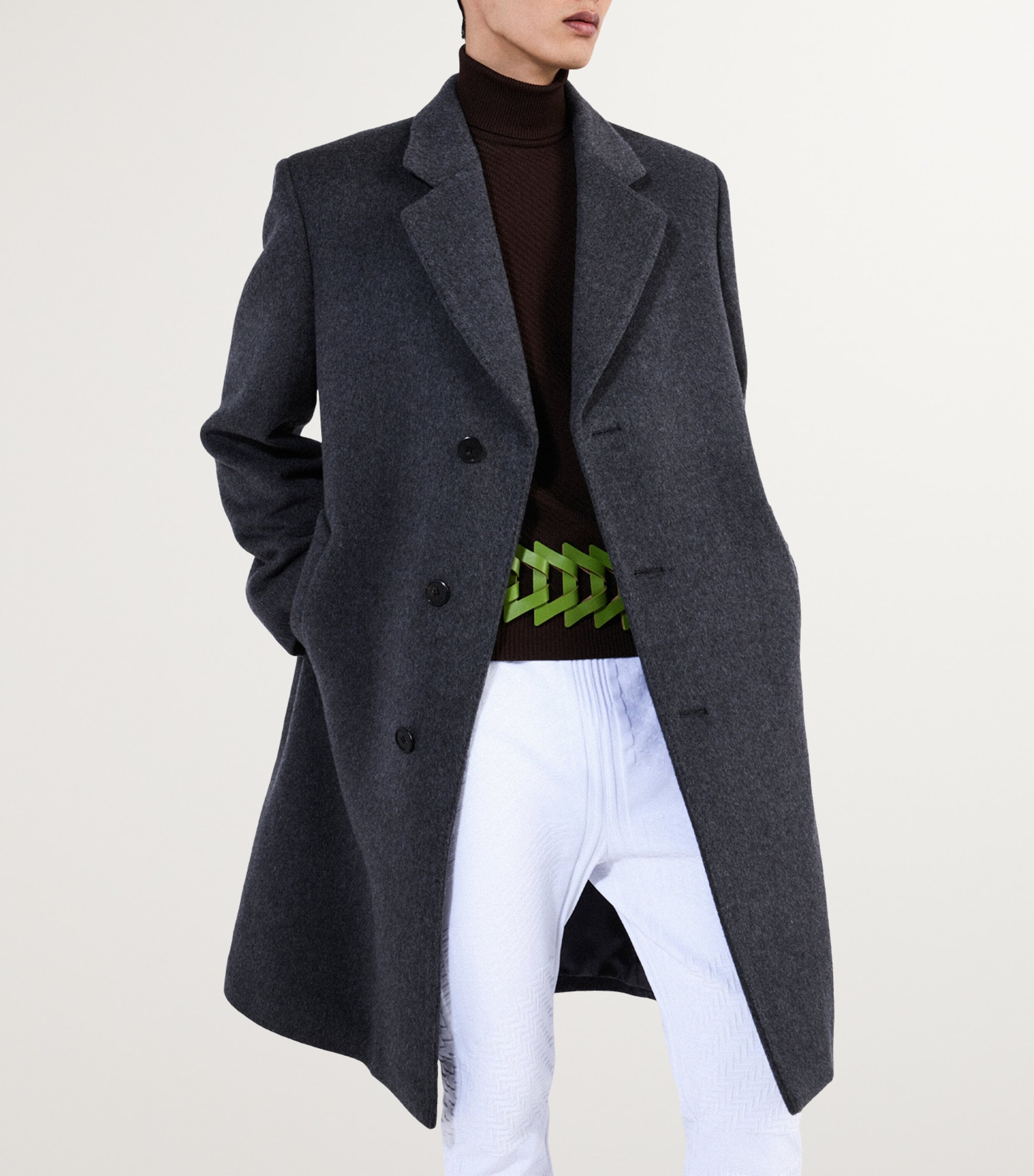 Prada Grey Wool Single-Breasted Coat | Harrods UK