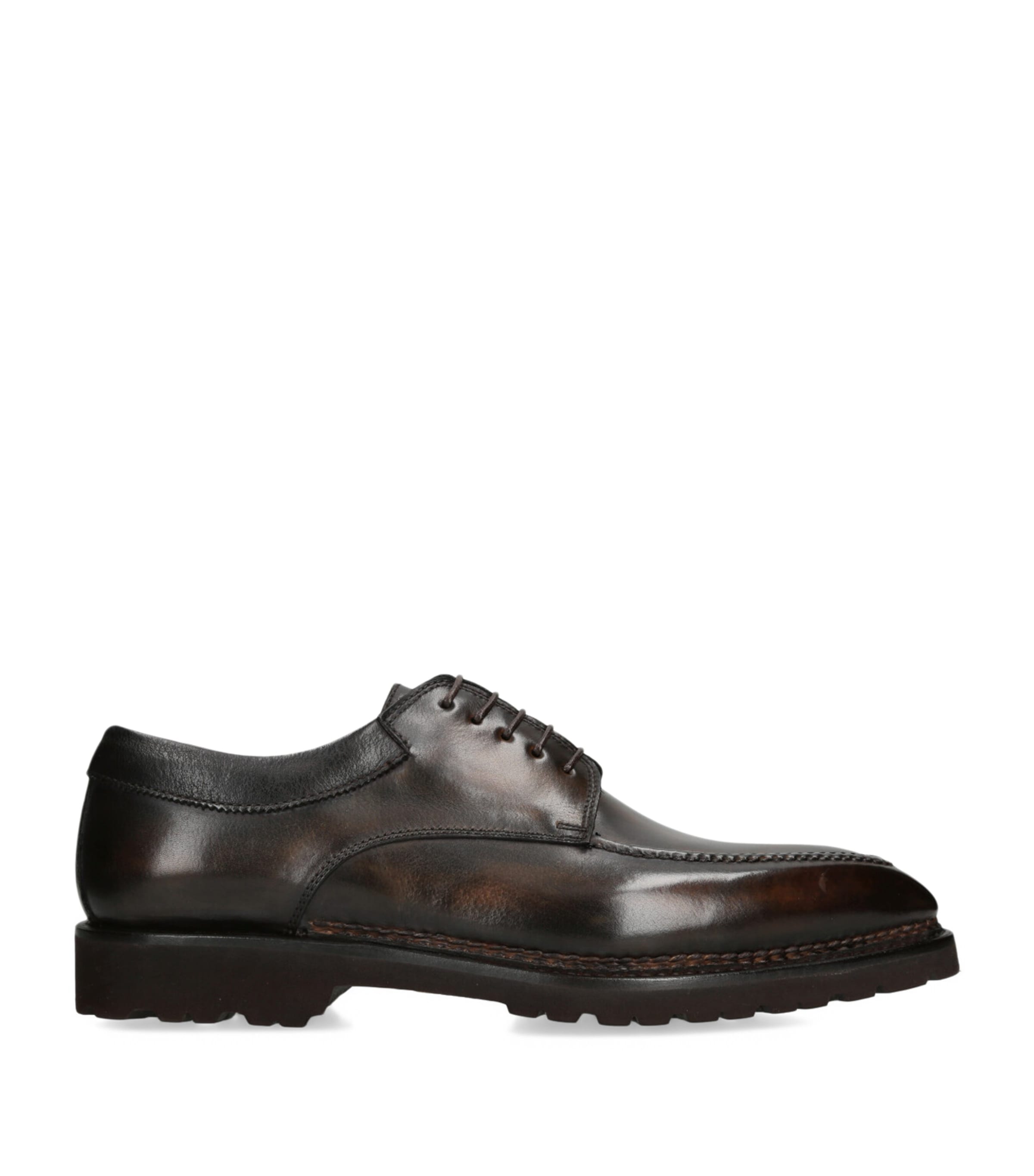 Bontoni Leather Eroico Derby Shoes Brown Image 1