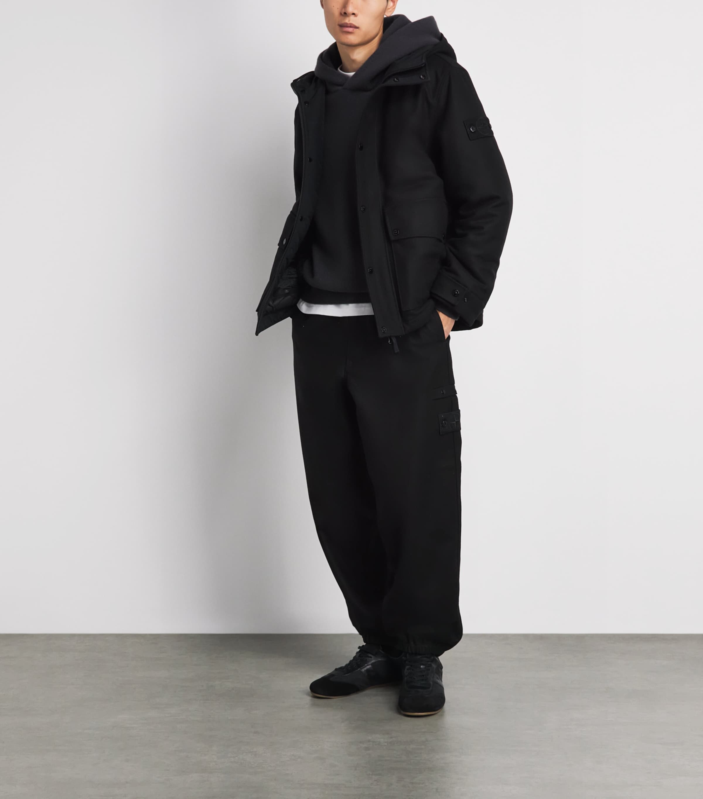 Stone Island Mens GHOST PIECE Wool-Blend Cuffed Trousers Image 2