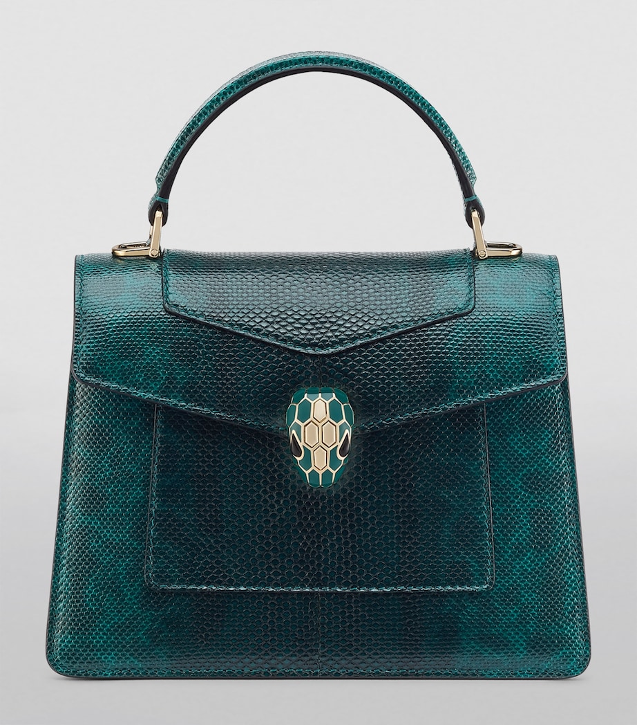 Karung Leather Serpenti Forever Top-Handle Bag GREEN DARK Image 3
