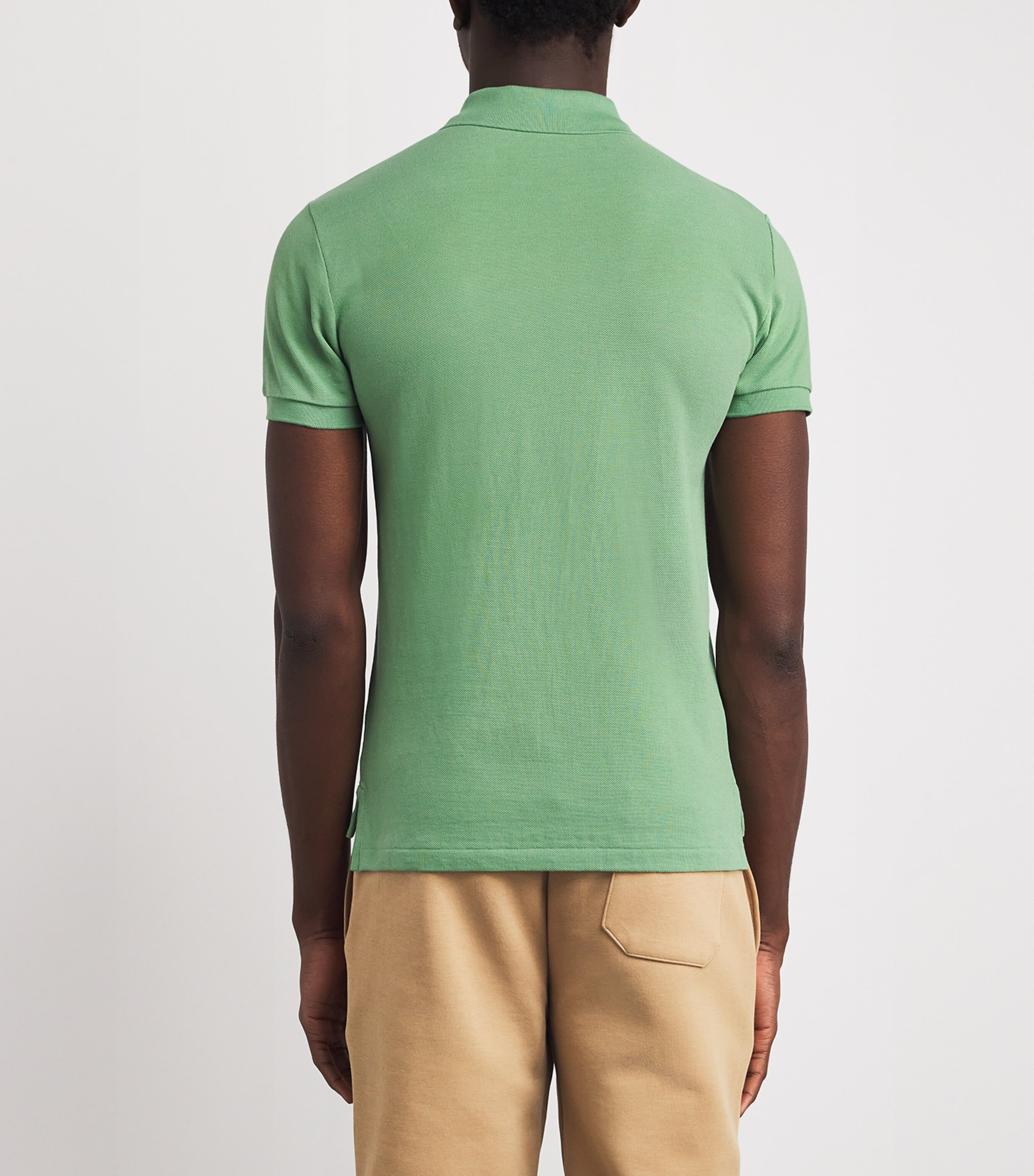 Cotton Mesh Slim-Fit Polo Shirt OUTBACK GREEN Image 4