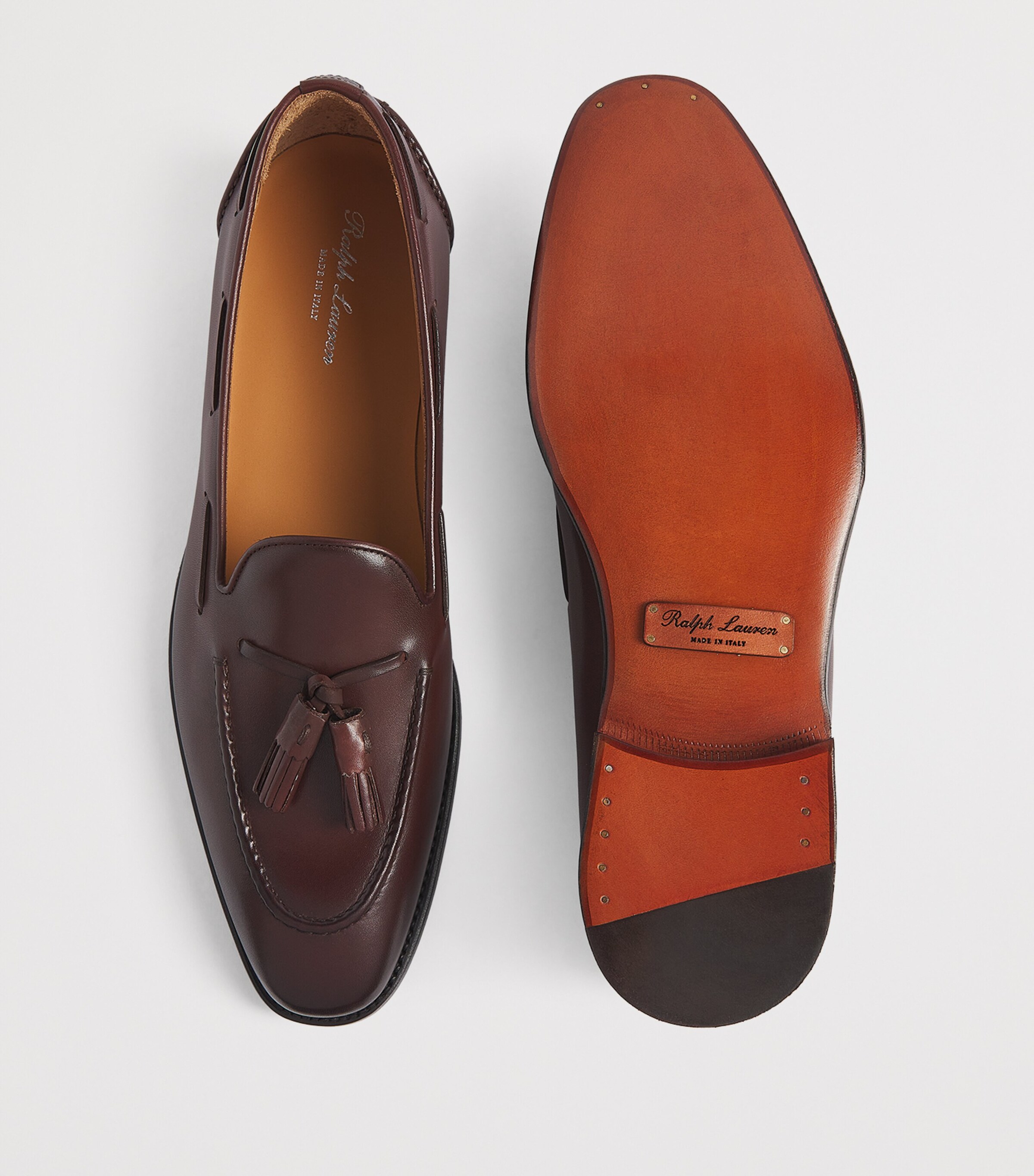 Leather Tasselled Loafers LUGGAGE BROWN Image 7