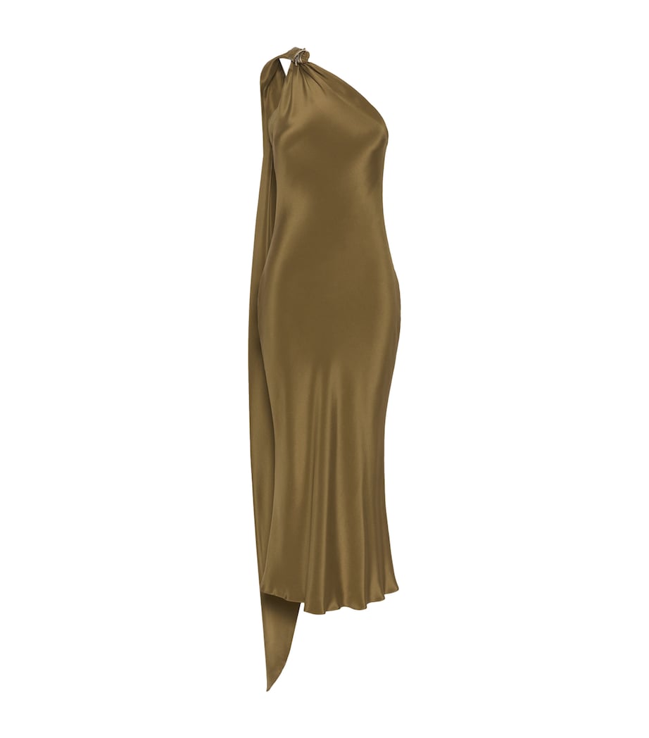 Max Mara Womens Silk Midi Dress Mud Image 1