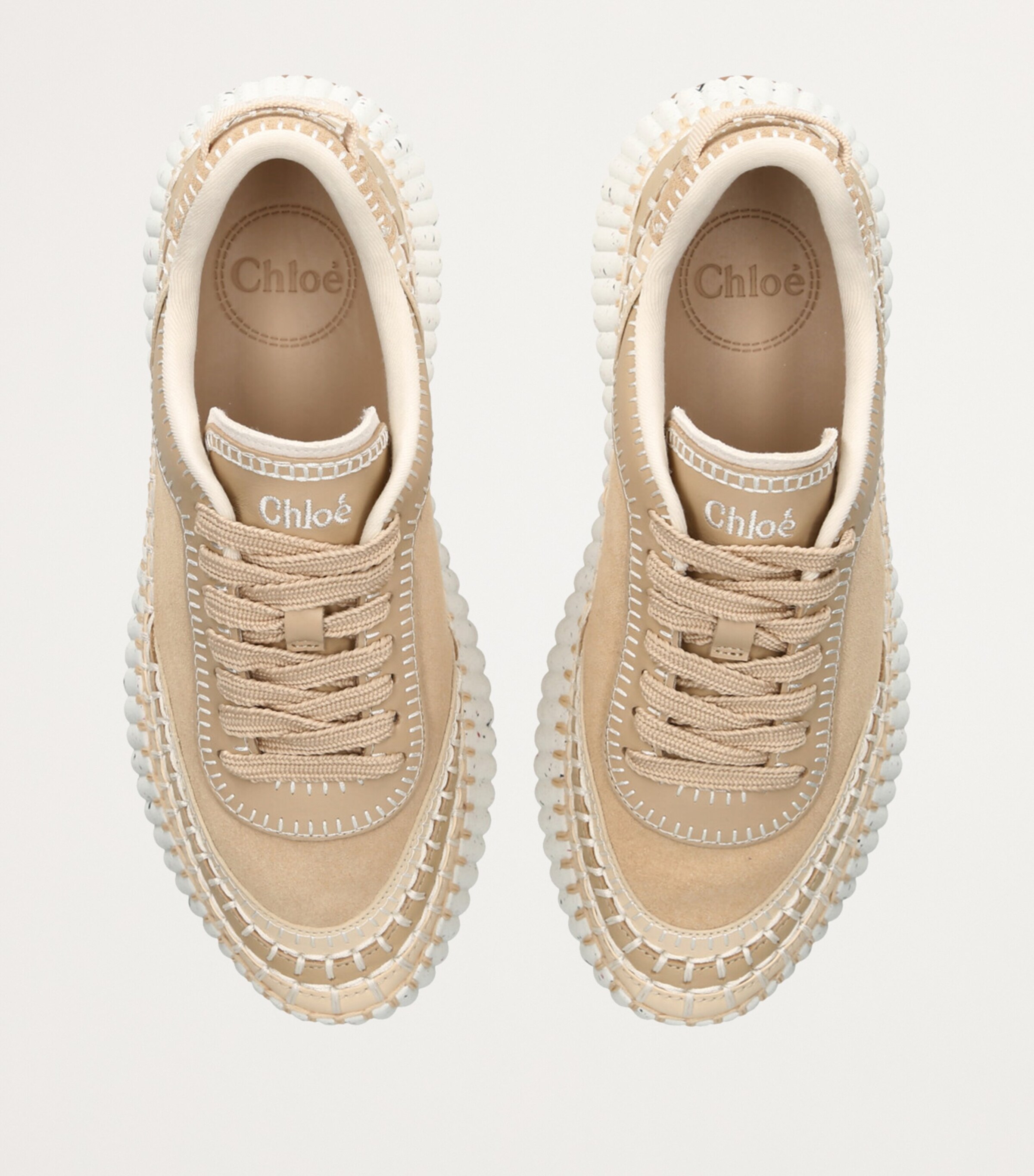 Chloé Suede Nama Runner Sneakers Beige Comb Image 4