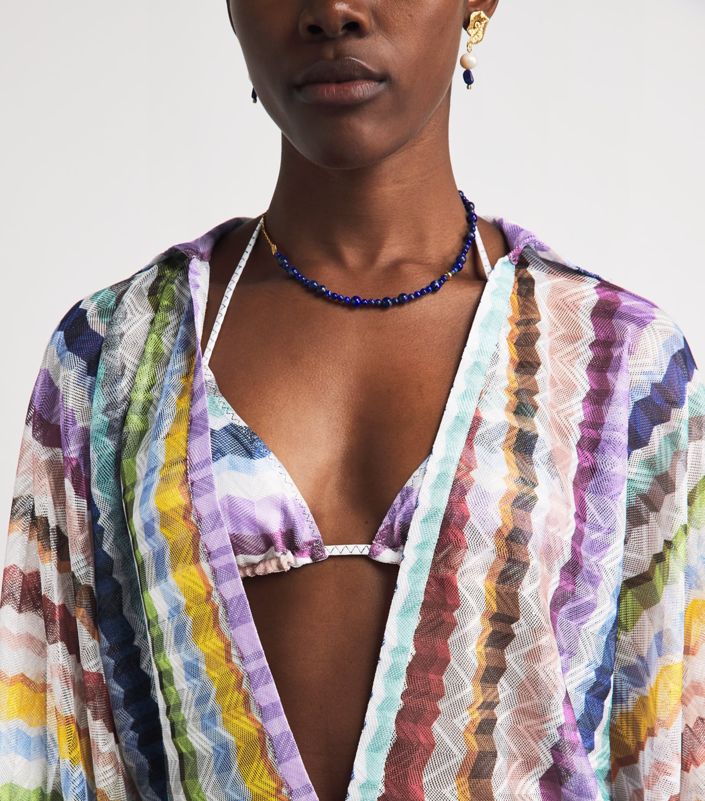Missoni Womens Zigzag Kaftan Maxi Dress Multicolor Image 3