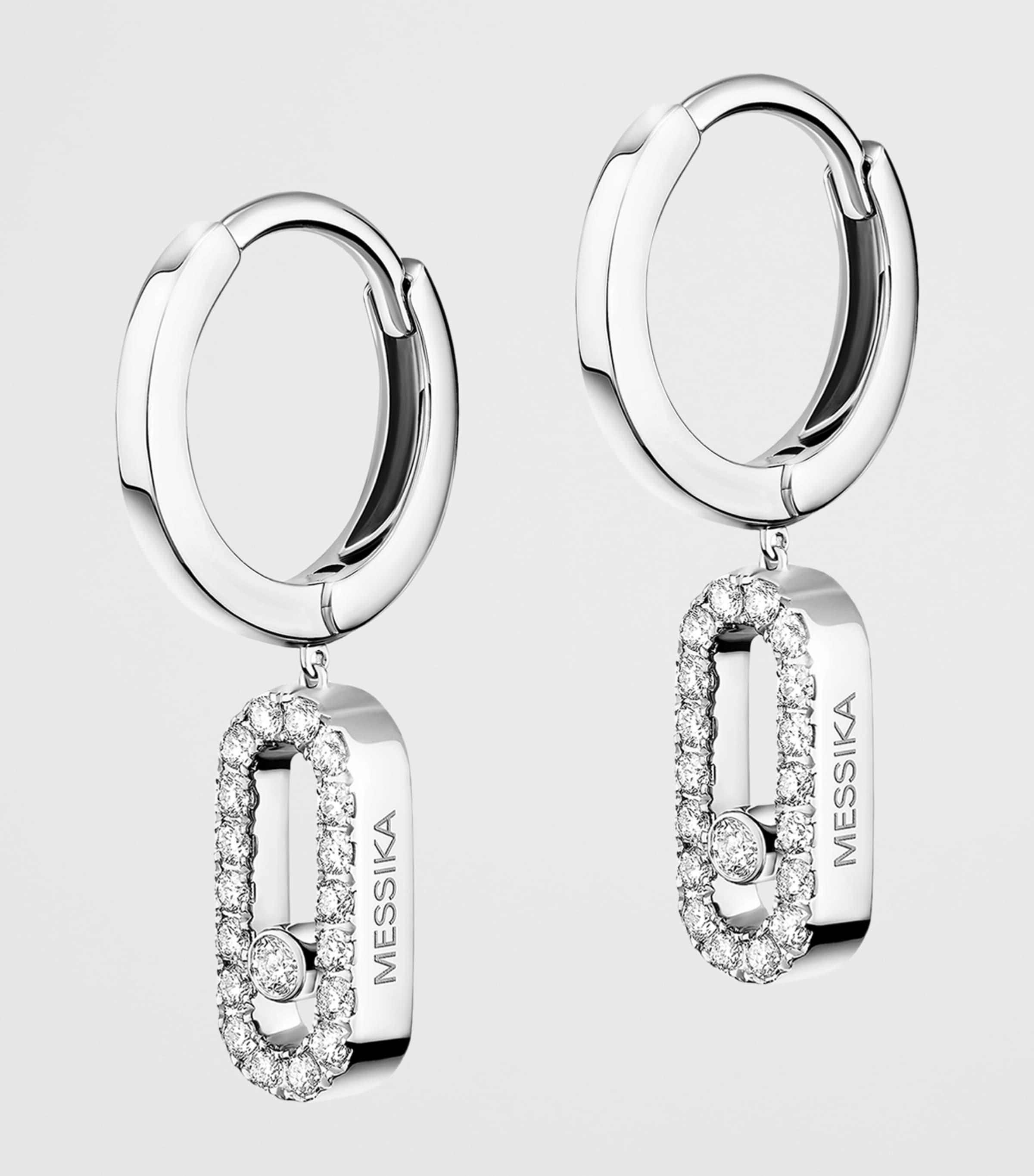 Messika Move Uno White Gold and Diamond Drop Earrings (0.19ct) White Gold Image 3