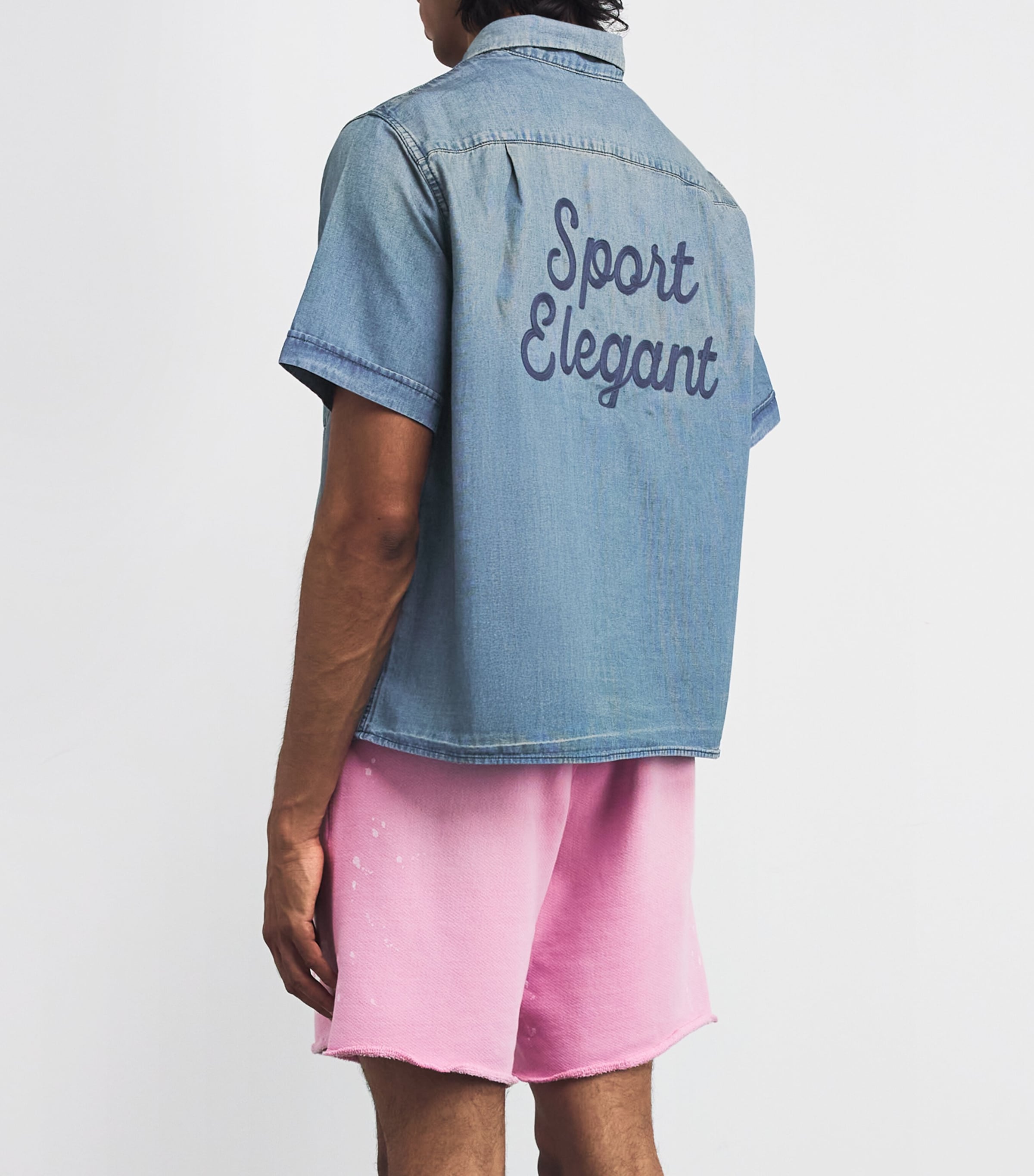 GALLERY DEPT. Mens Denim Distressed Bartz Shirt Indigo Image 4