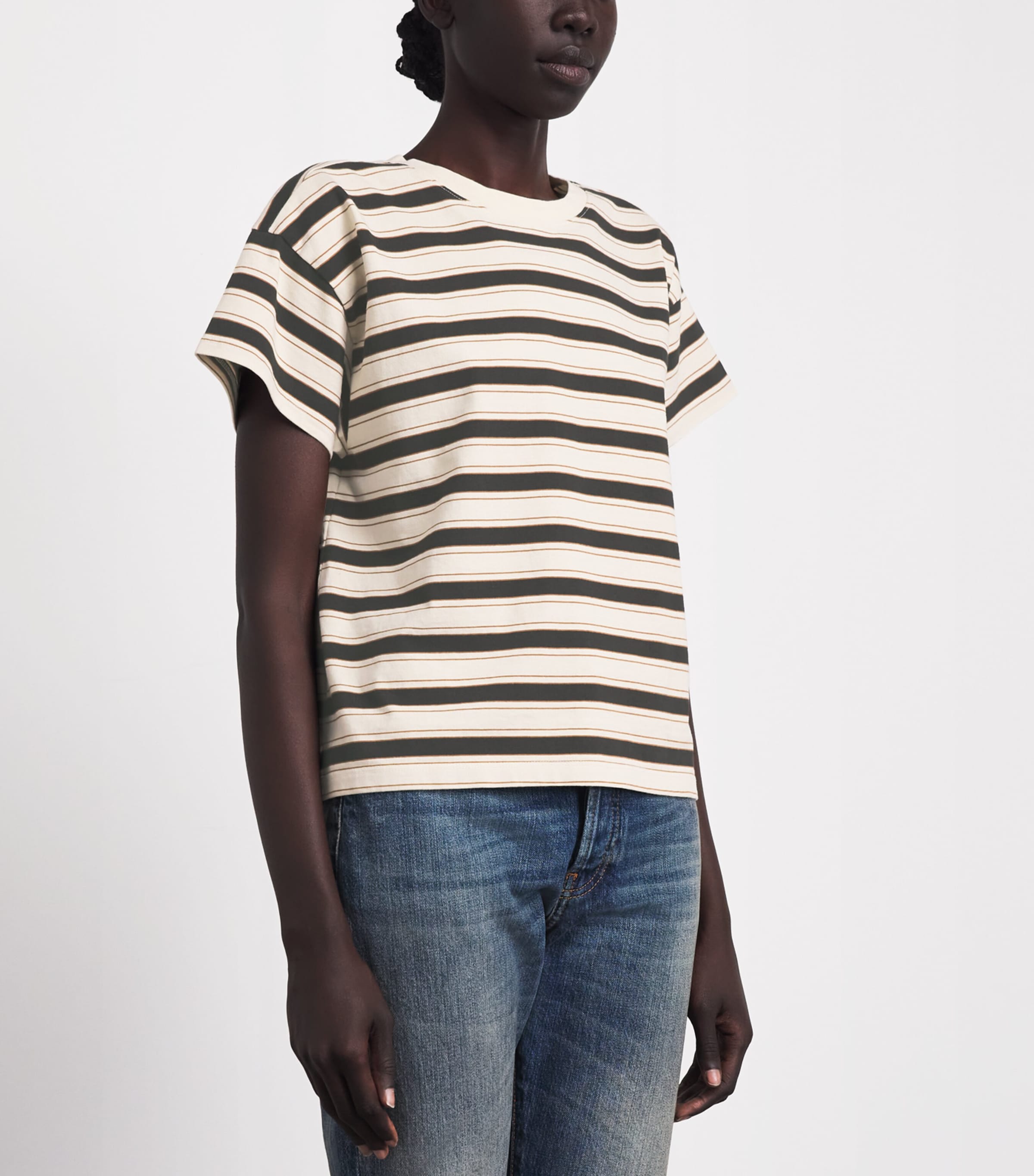 Rag & Bone Womens Cotton Stripe Kelly T-Shirt Creammulti Image 4