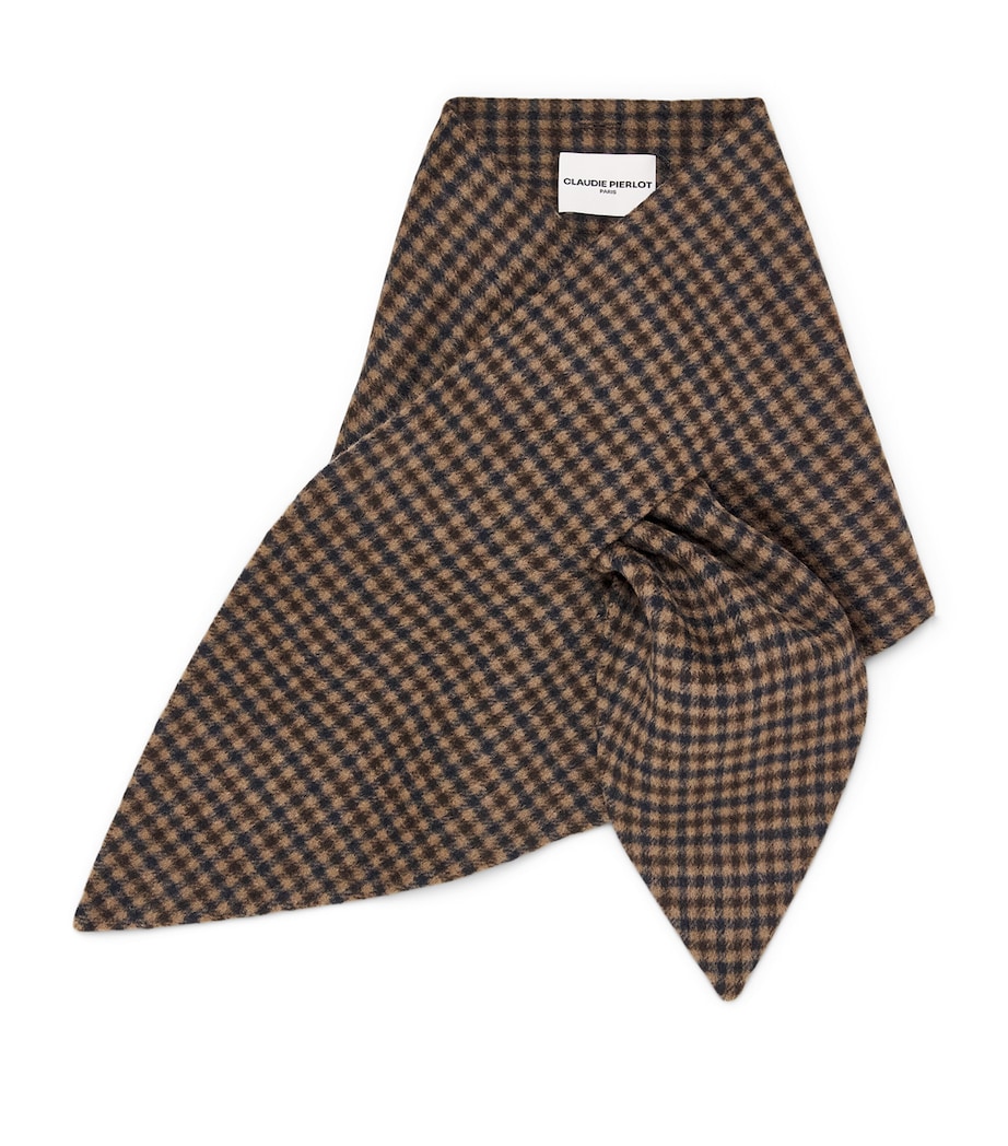Claudie Pierlot Wool-Blend Check Scarf Dual Color Image 1