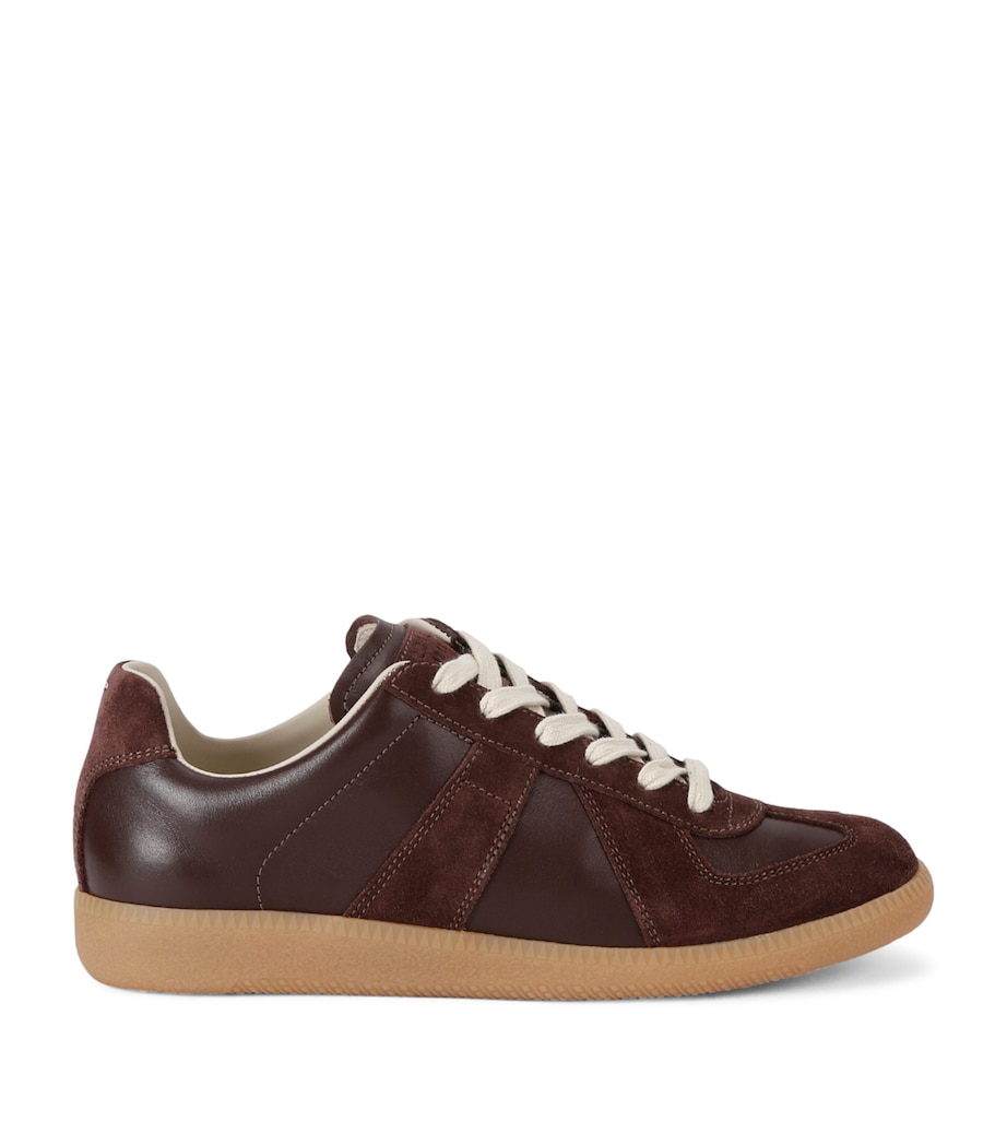 Leather-Suede Replica Sneakers BROWN Image 1