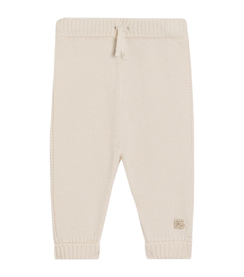 Virgin Wool Embroidered Logo Leggings (3-36 Months) W3796-IVORY Image 1