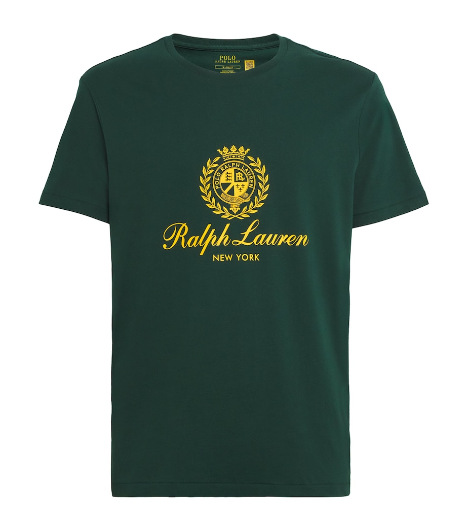 Cotton Crest Print T-Shirt GREEN Image 1
