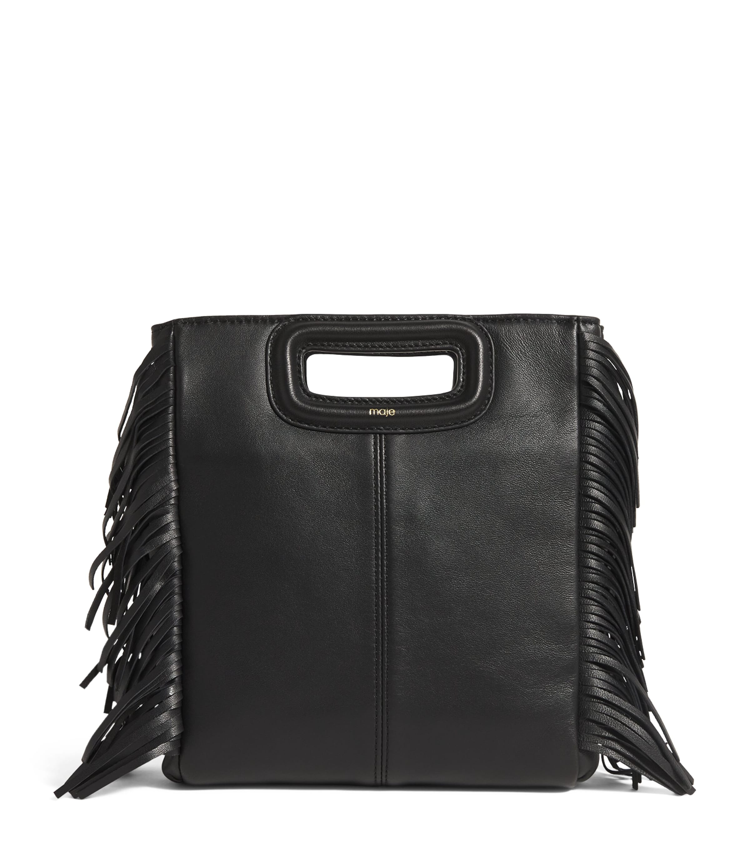 Maje Leather M Top-Handle Bag Black Image 1