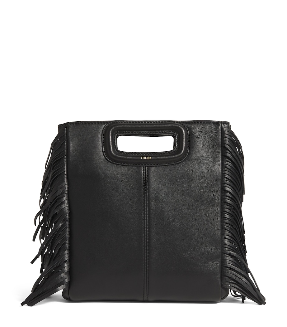 Maje Leather M Top-Handle Bag Black Image 1