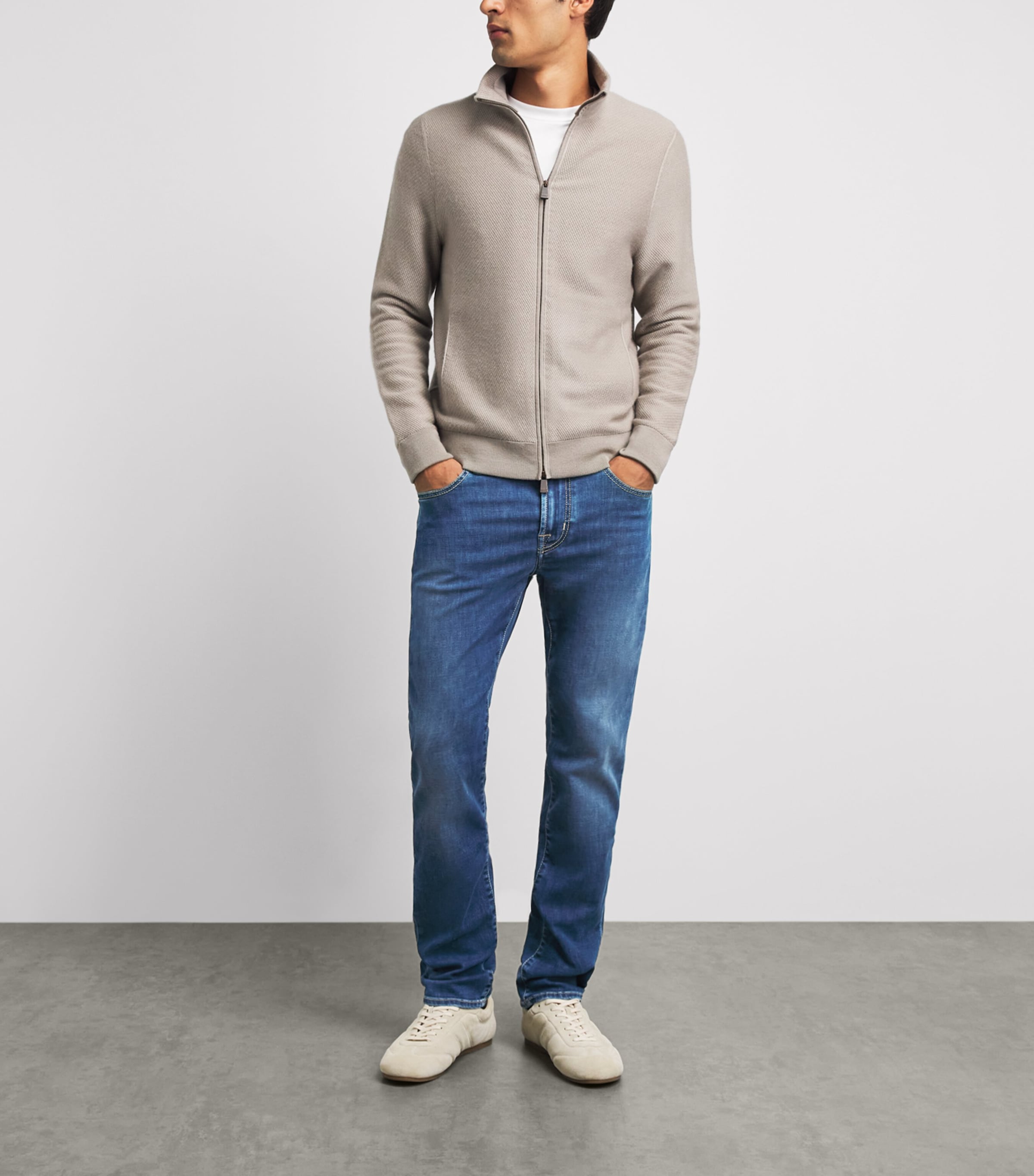 Jacob Cohën Mens Pony Hair-Patch Bard Tapered Jeans Light Blue Image 2