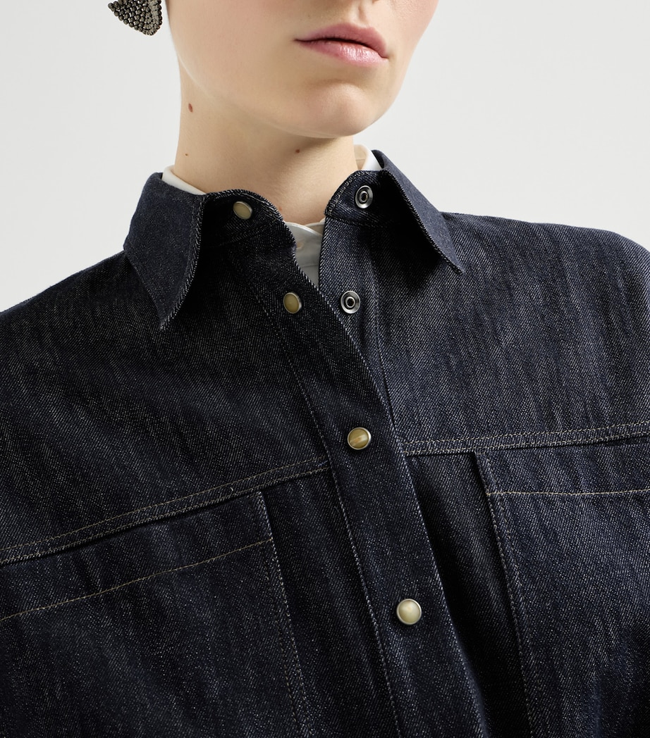 Brunello Cucinelli Womens Self-Tie Denim Shirt Image 6