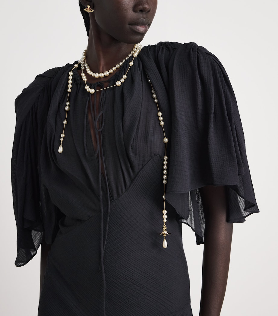 Vivienne Westwood Womens Gauze Priscilla Maxi Dress Vintage Black Image 3
