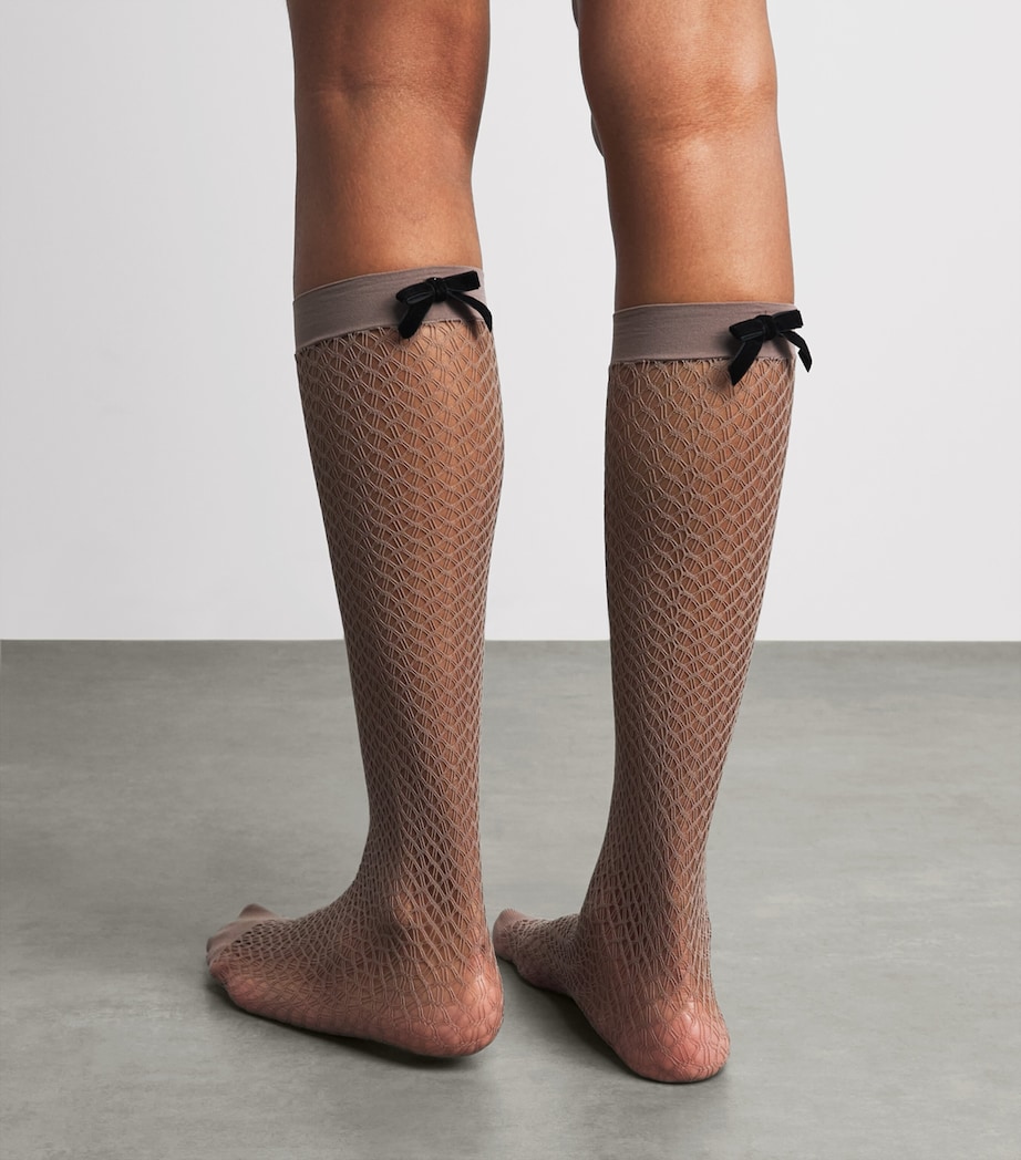 Falke Womens Knee-High Miss Ribbon Socks Taupe Image 3