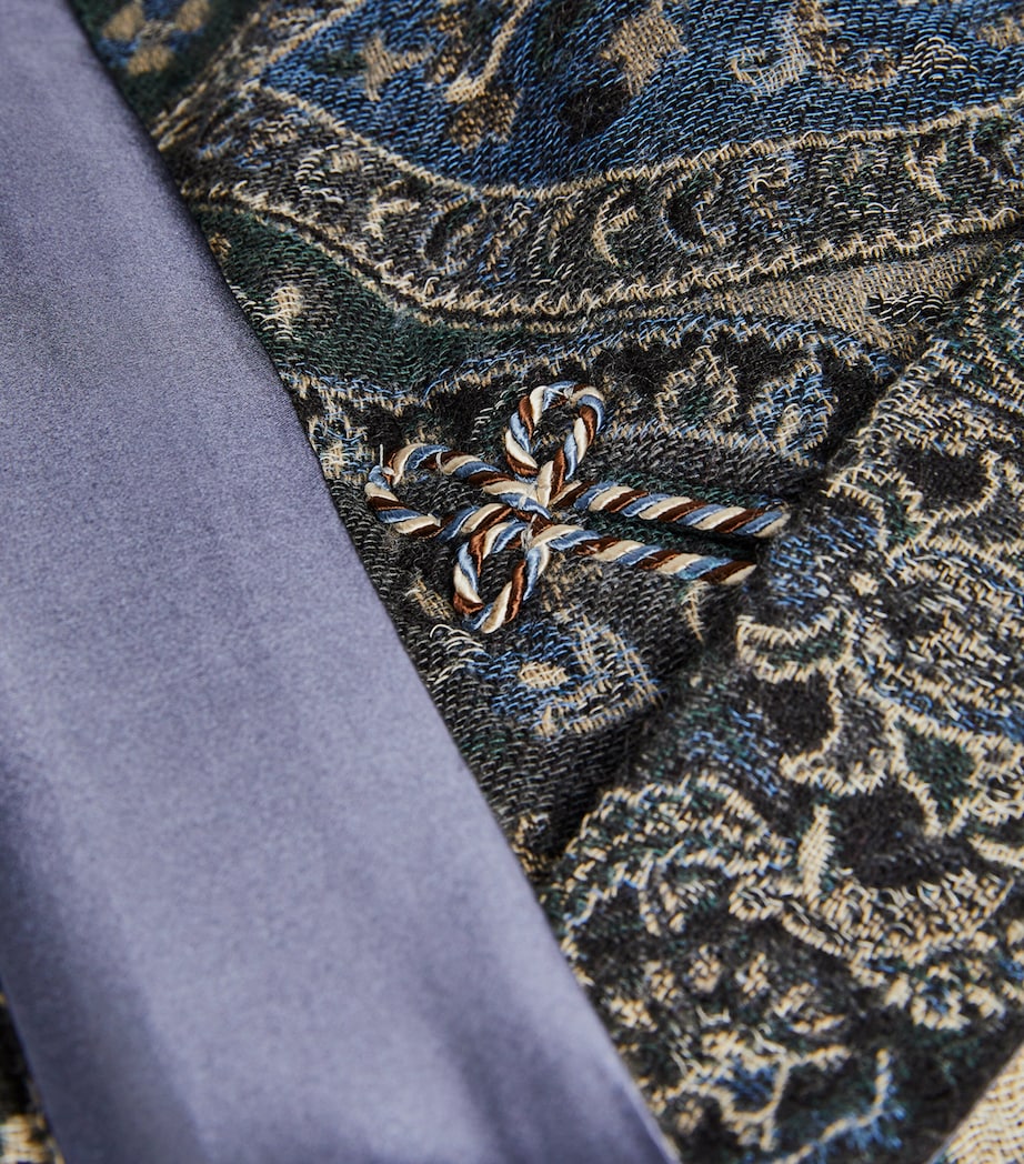 Paisley Jacquard Dressing Gown GREY BLUE Image 5