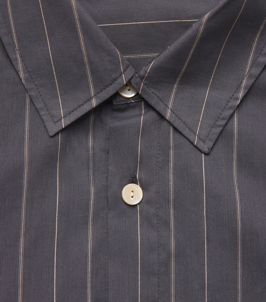 Palmer//Harding Womens Cotton Stripe Ease Mini Shirt Dress Grey Cotton Voile Image 6