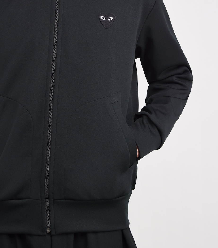 Zip-Up Heart Sweatshirt BLACK Image 6