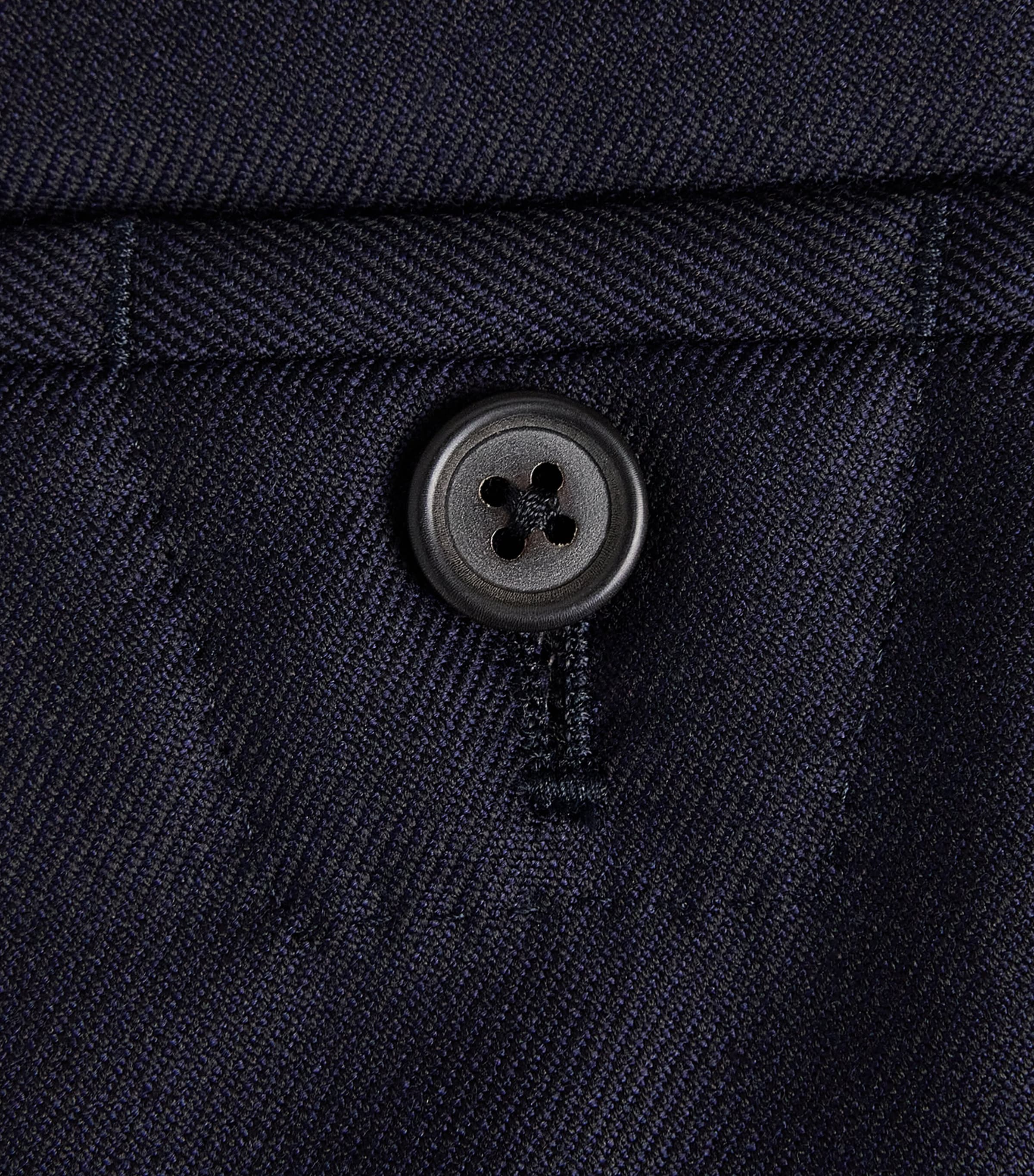 Corneliani Mens Stretch-Virgin Wool Drawstring Trousers Navy Blue Image 6