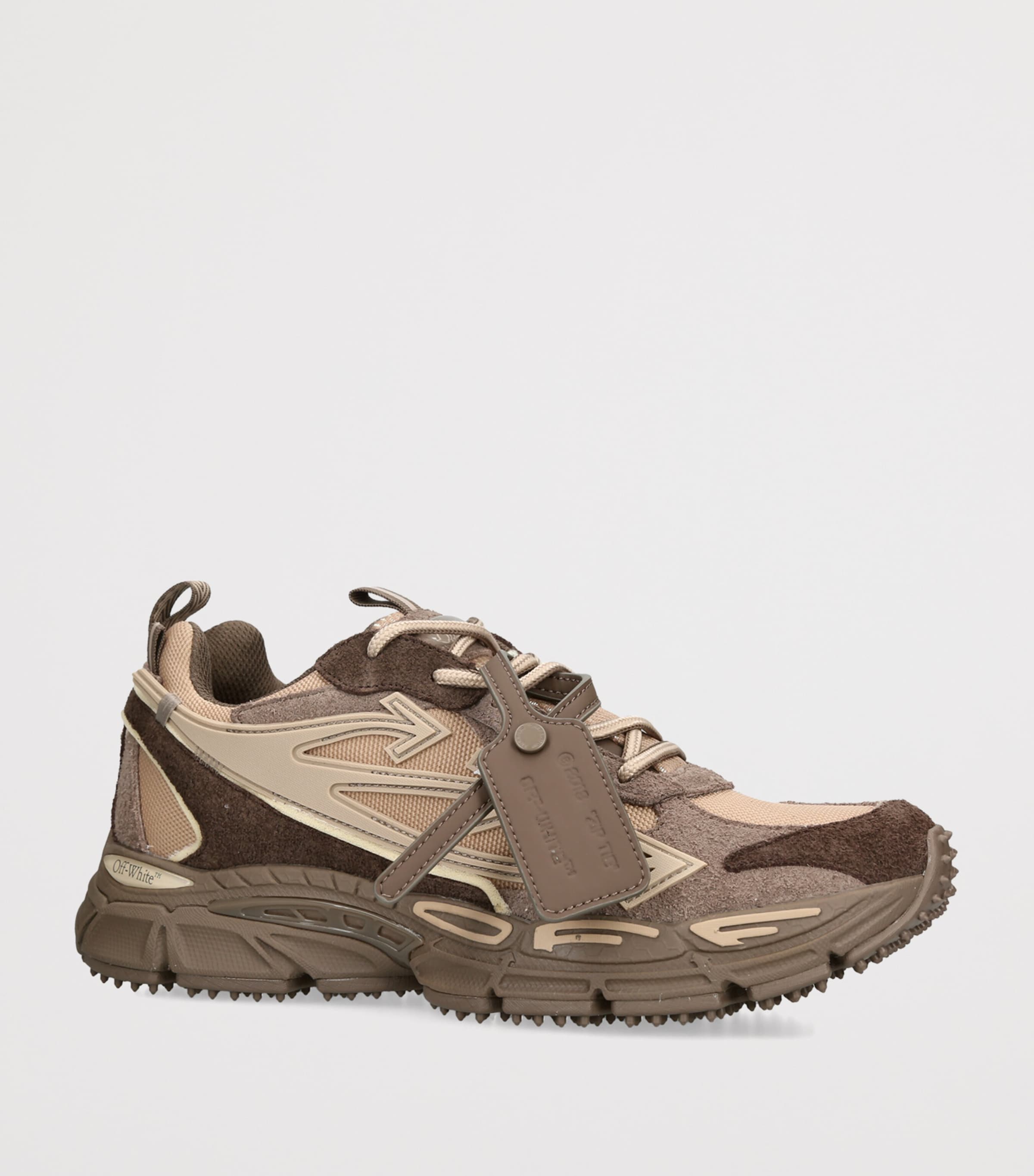 Off-White Suede Be Right Back Sneakers Mid Brown Image 3