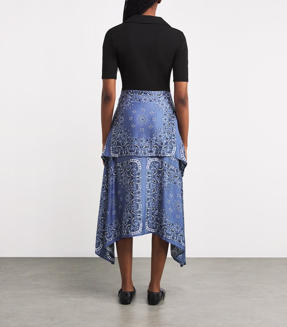 Layered Bandana Print Midi Dress BLUE BANDANA PRINT Image 3