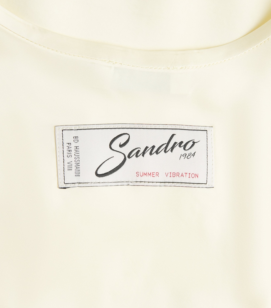 Sandro Paris Womens Lace-Trim Top Light Yellow Image 6