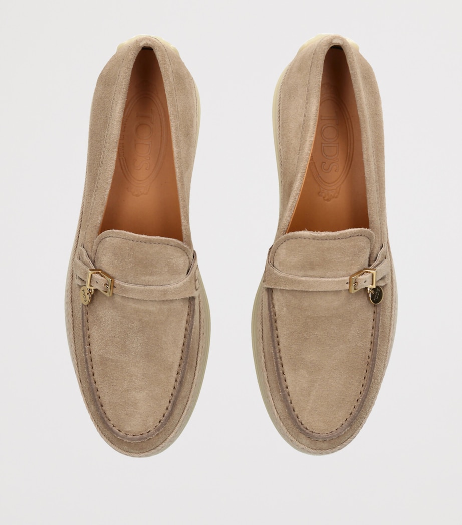 Tod's Suede City Gommino Espadrille Shoes Beige Image 4