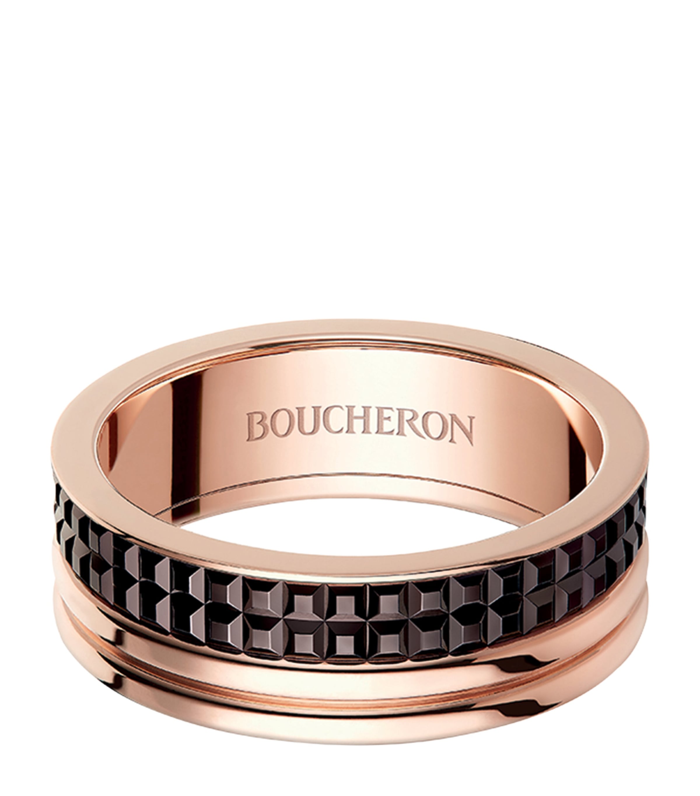 Boucheron Women's Quatre Classique Two-tone 18k Gold & Brown Pvd Large Wedding Band In Brown