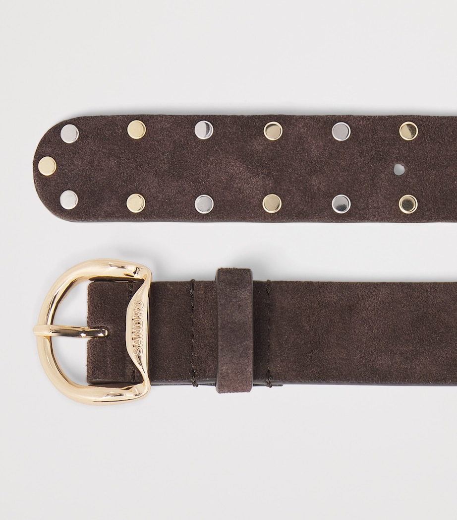 Leather Rivet Belt BROWN Image 4