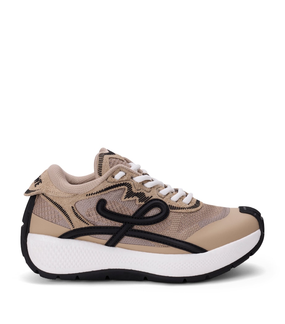LOEWE Leather Pogo Sneakers Beige/black/white Image 1