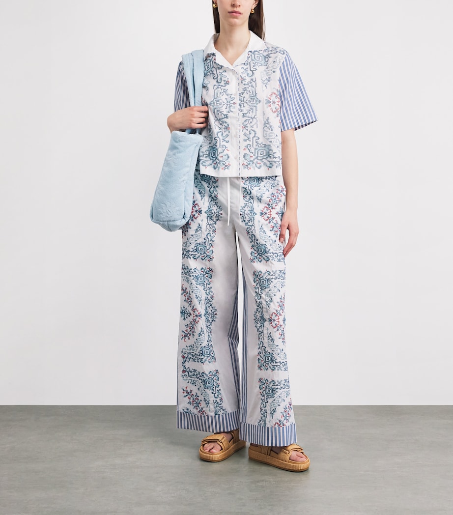 Claudie Pierlot Womens Cotton Embroidered Trousers Multicolored Image 2